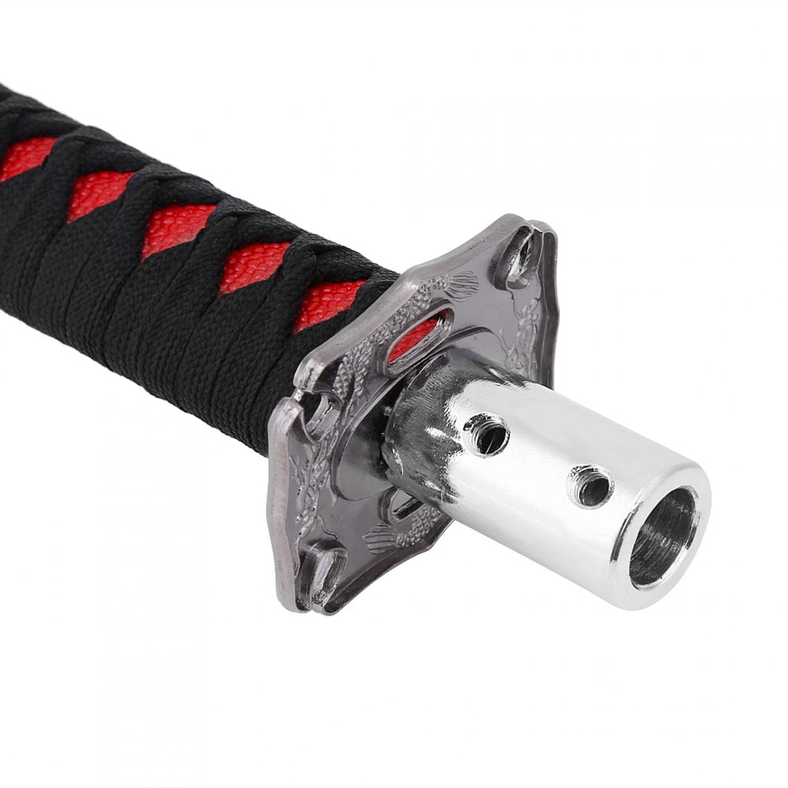 OUKENS Pommeau Levier Vitesse Sabre Noir-Rouge Manuel