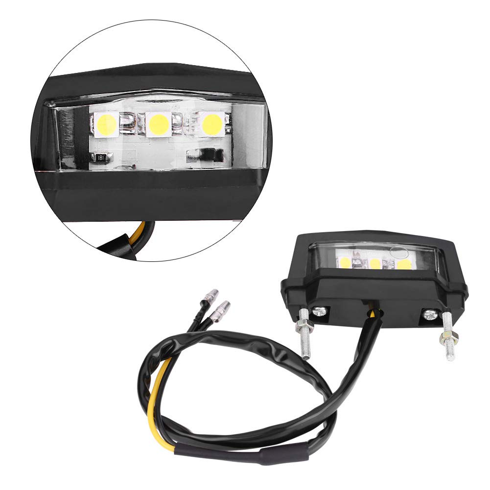 OUKENS Feu Arrière LED Moto 12V Boîtier Noir Lumière Blanche