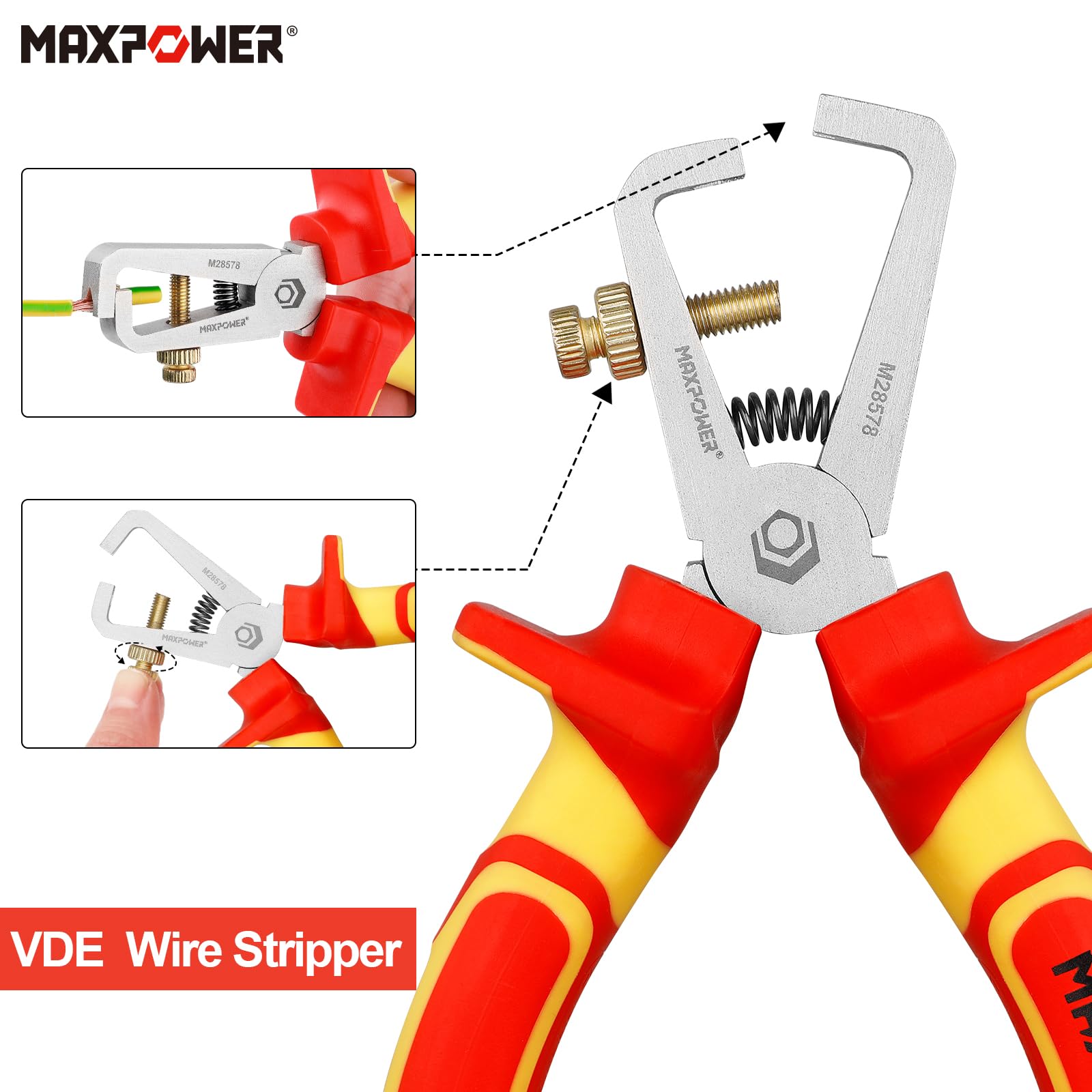 MaxPower Outils isolés jeu pinces VDE 1000V 4 pcs 160mm