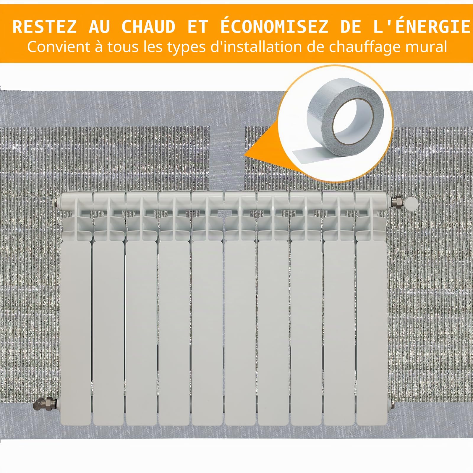 CCLIFE DIY Tools isolant thermique aluminium 0,5x20 m 10 m²