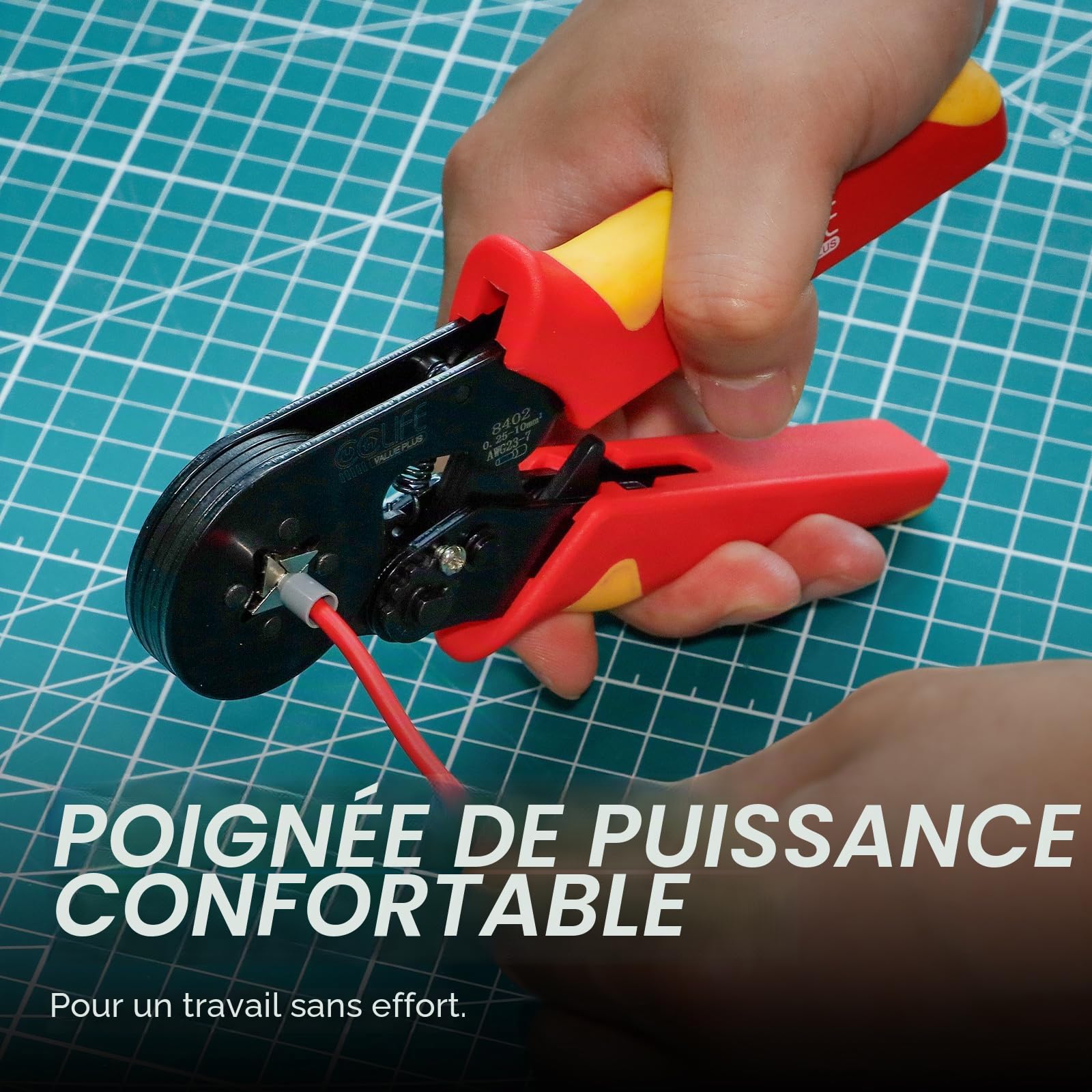 CCLIFE Pince à Sertir Auto 0,25-10 mm² + 1200 Embouts