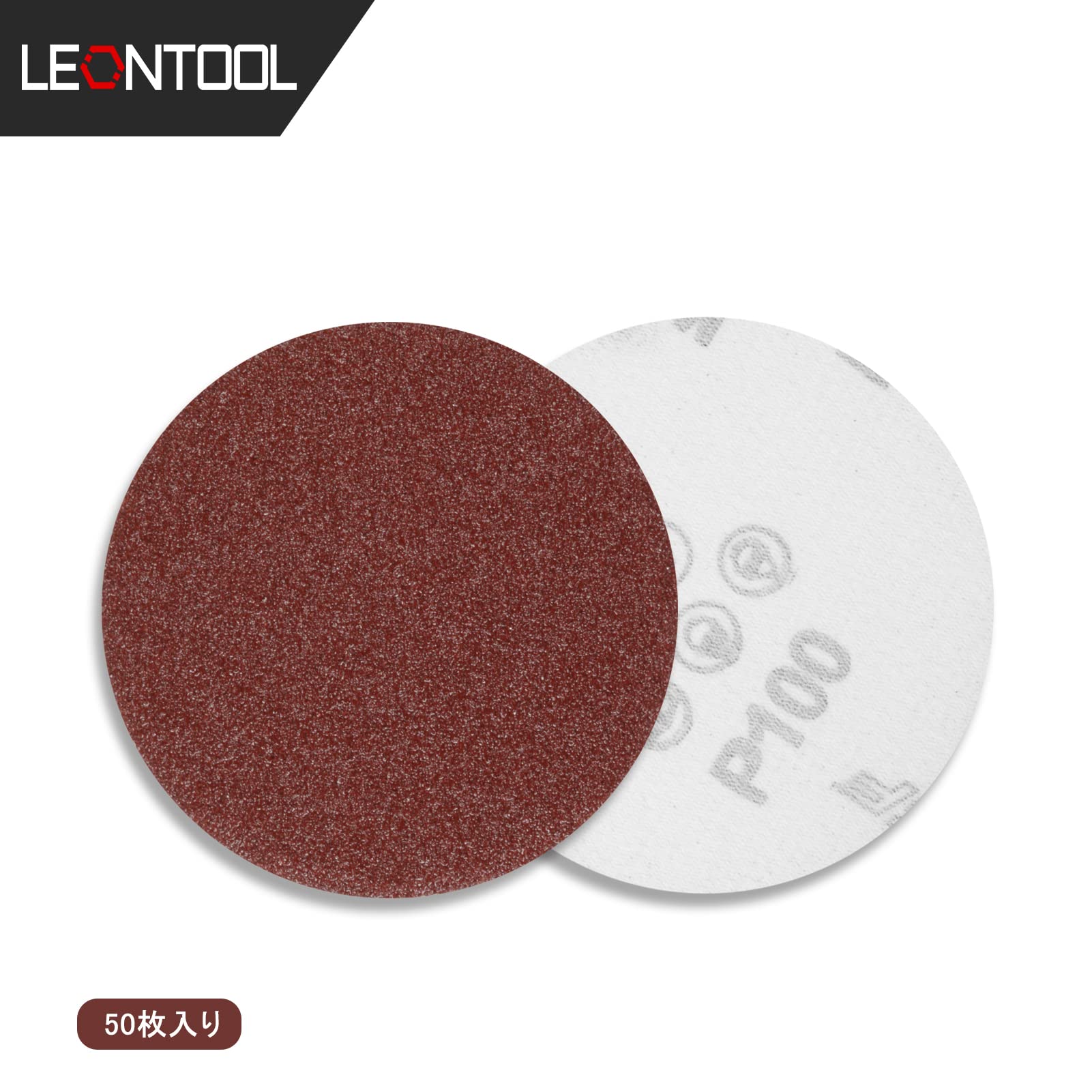 LEONTOOL Disques Ponçage 102mm Grain 100 Sans Trou Lot 50