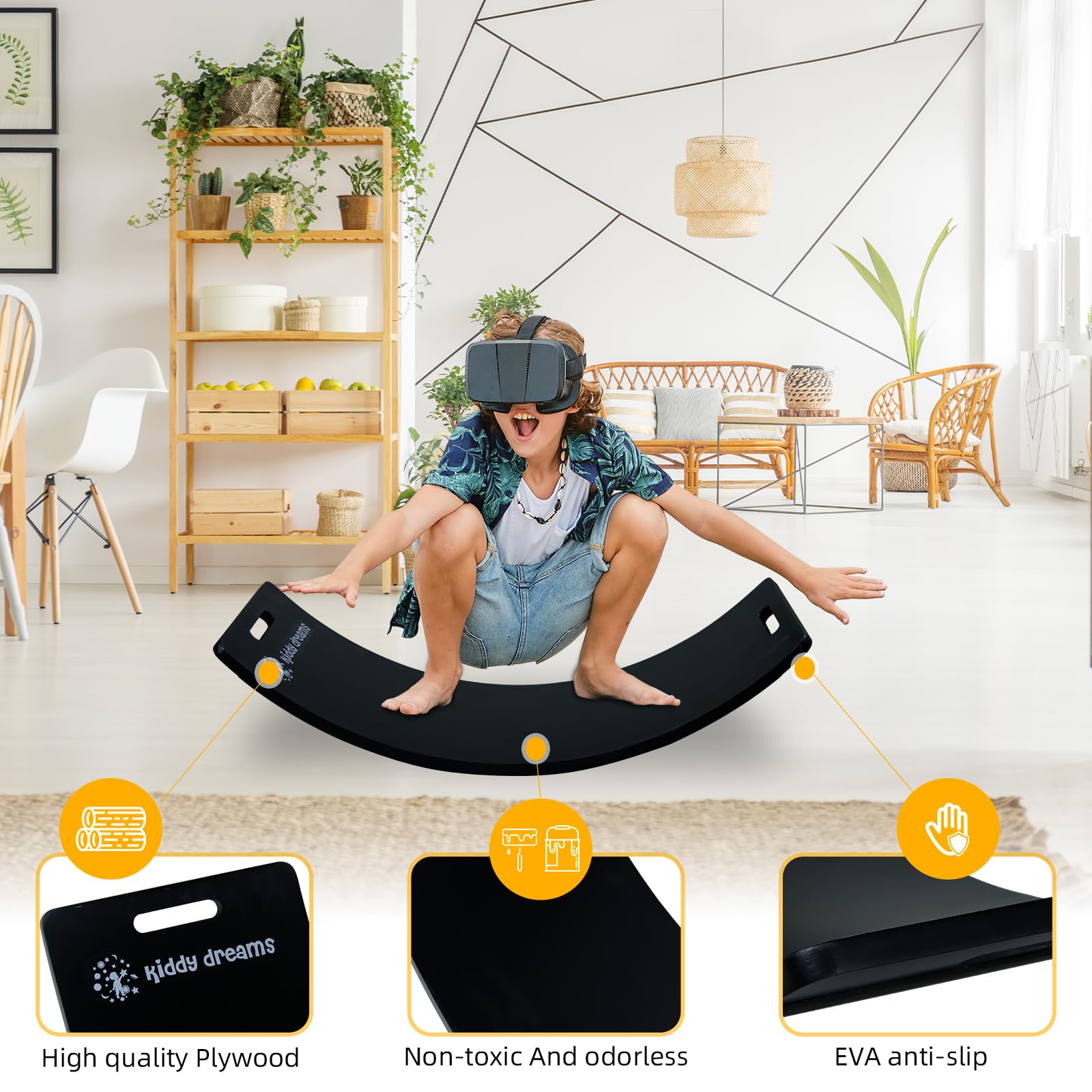 CCLIFE Balance Board planche équilibre bois enfant 85 cm