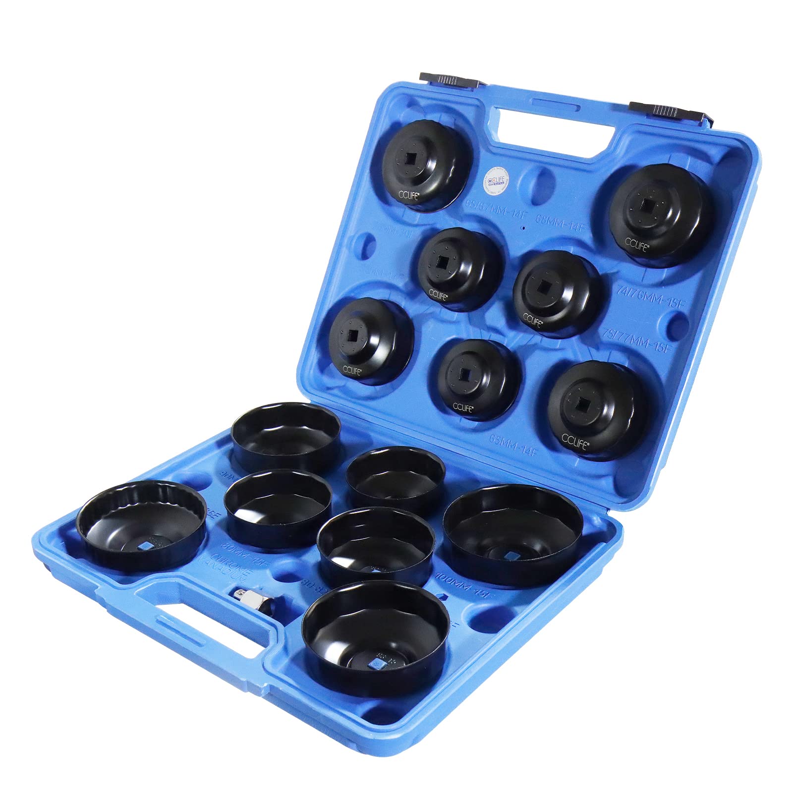 CCLIFE Oil Tools Cloche Filtre à Huile 15 Pcs Alu