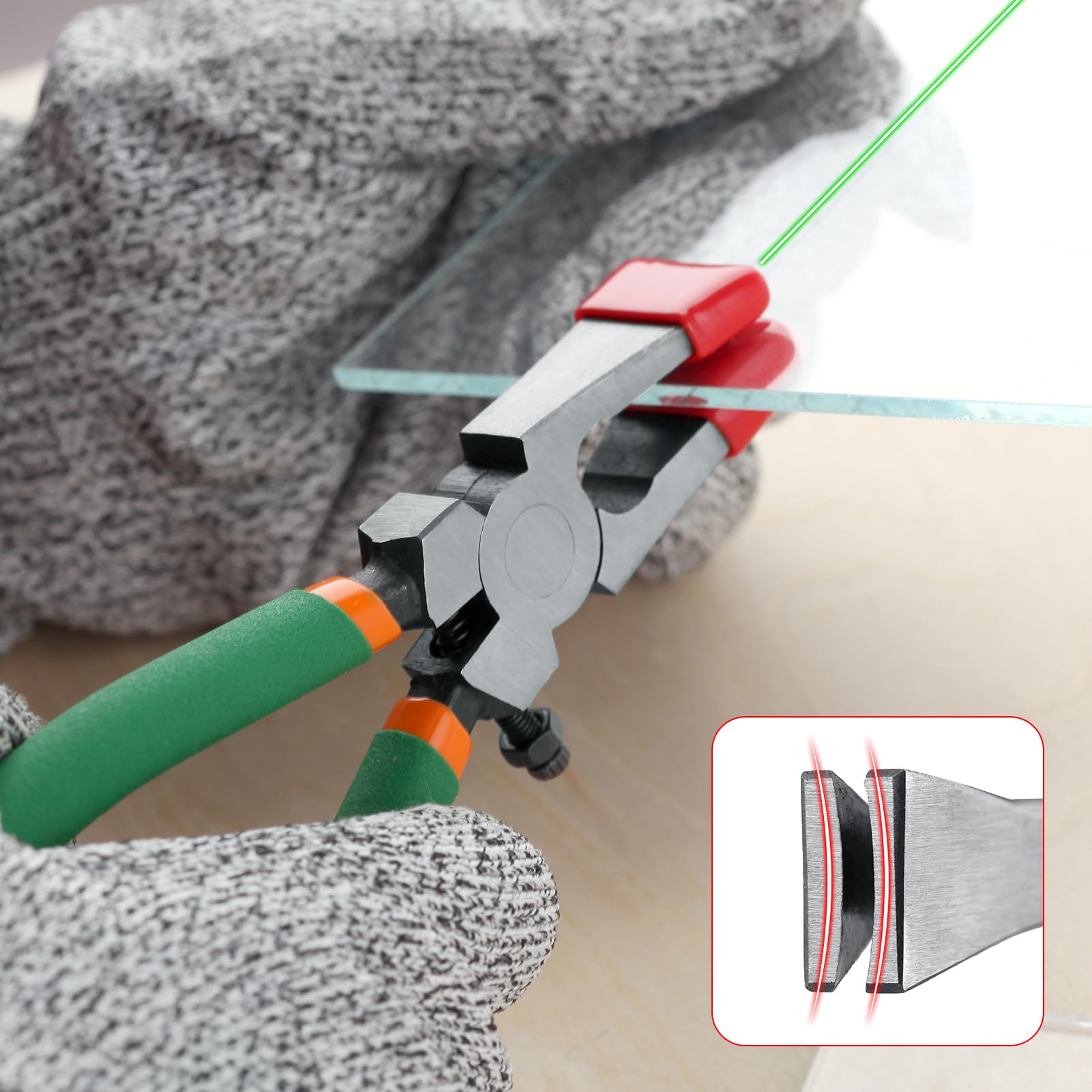 LEONTOOL Pince à Verre 15,2cm Acier Brise-Verre Vitrail