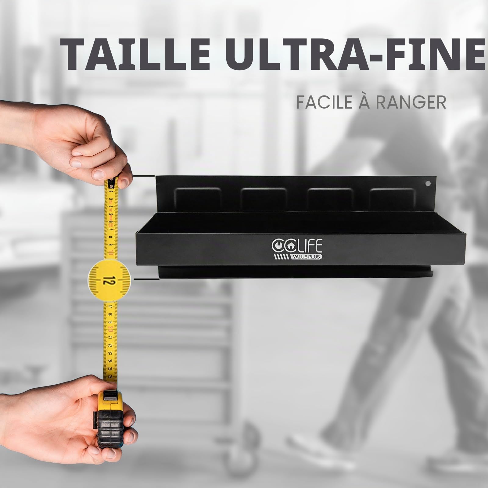 CCLIFE DIY Tools étagère magnétique lot de 4 atelier 150-310 mm