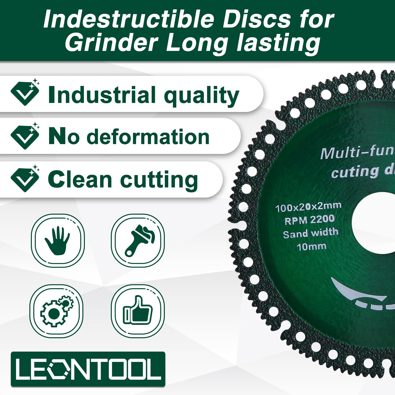 LEONTOOL Sanding lot 5 disques coupe 100 mm multifonction
