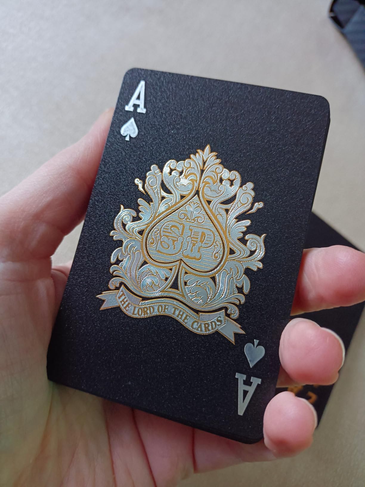 CCLife Carte Poker jeu cartes plastique noir-or 2x54 étanche