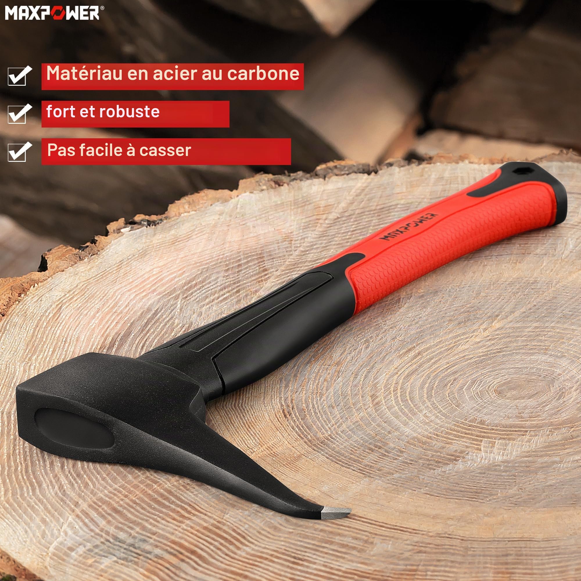 MAXPOWER Outils de frappe sappie 40cm acier carbone TPR