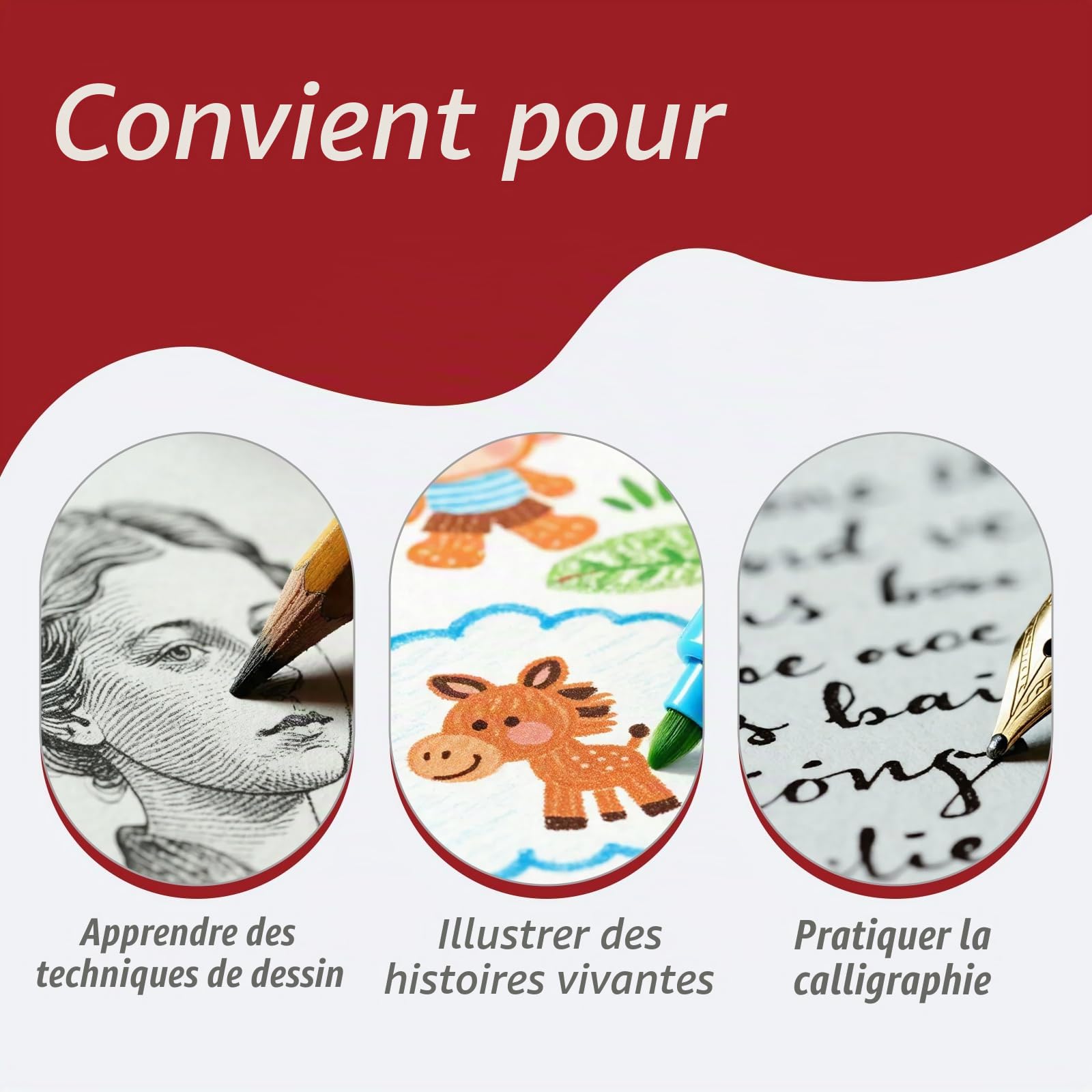 OUKENS flip book papier dessin vierge enfant lot 5 pièces