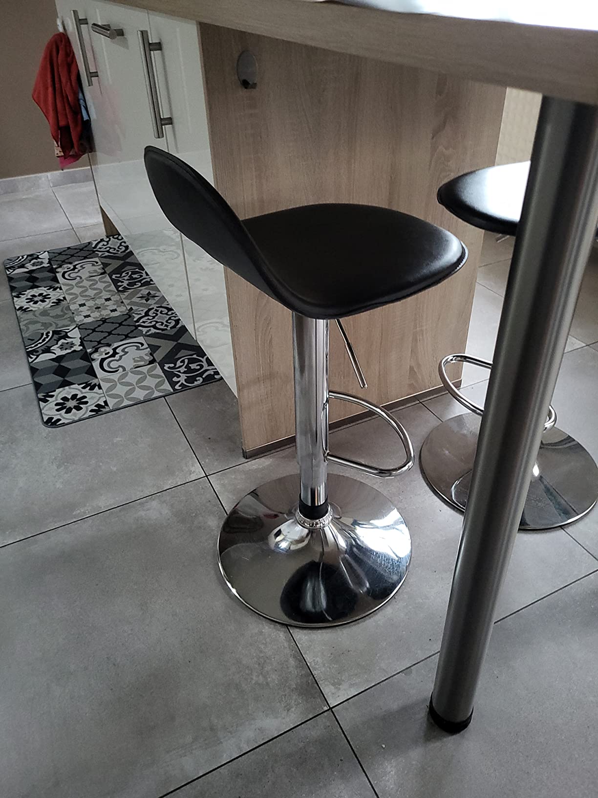 CCLIFE DIY Tools Tabouret Bar Noir Pivotant Lot 2 Simili