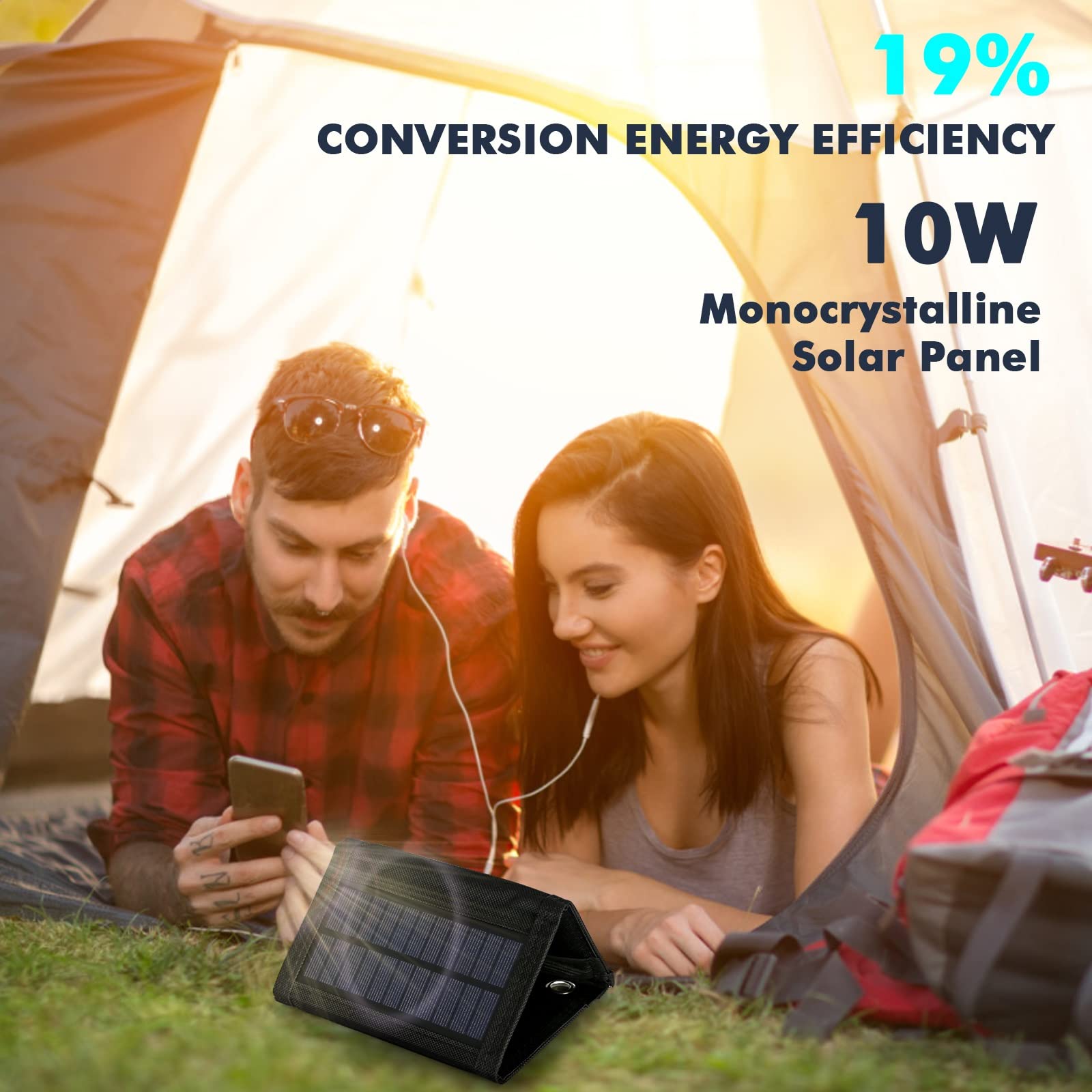 Jadeshay 10W panneau solaire pliable USB 5V randonnée