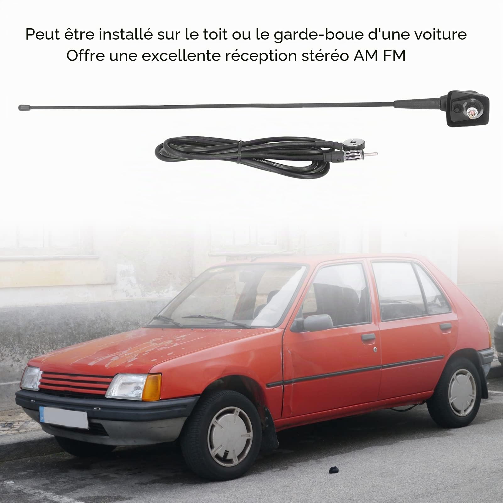 OUKENS Antenne voiture caoutchouc Peugeot AM FM toit