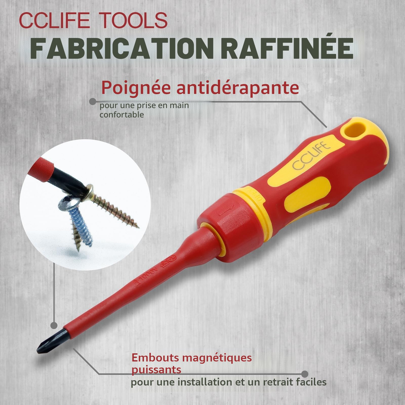 CCLife Screwdriver Sets jeu tournevis VDE 1000V 13 pcs boîte