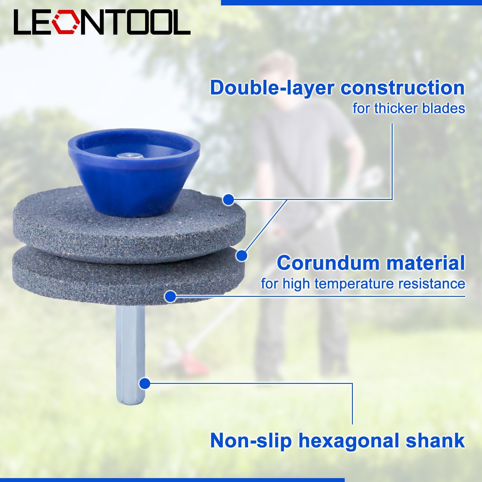 LEONTOOL Outils Jardinage Aiguiseurs Lames Tondeuse Lot 7 Corindon