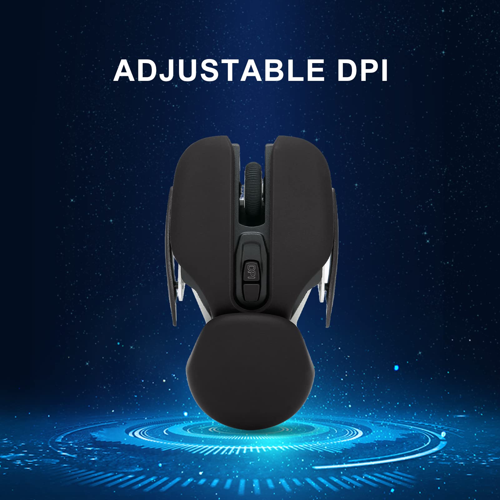 OUKENS Sports souris jeu sans fil noire DPI réglable batterie