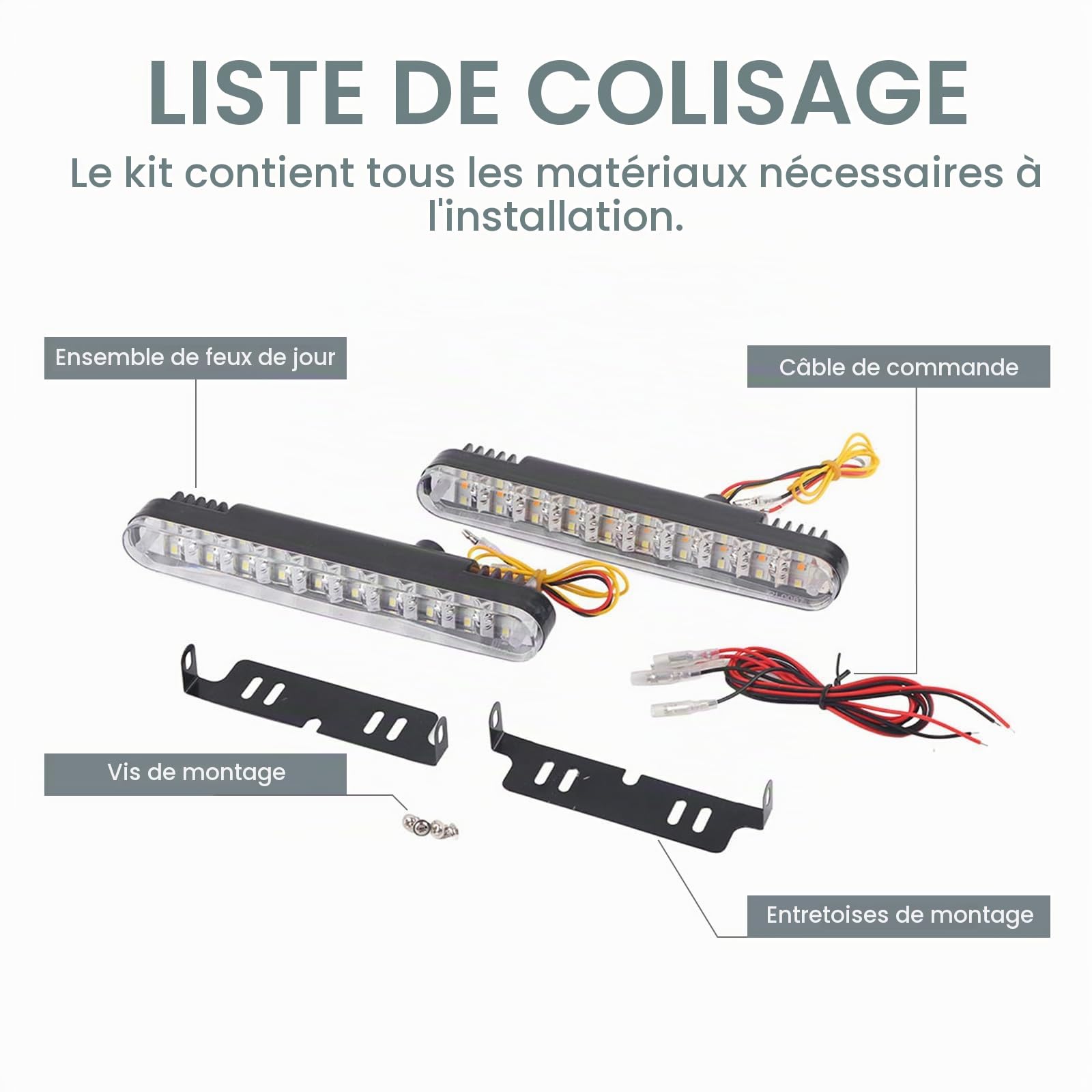 OUKENS Électronique automobile Feux de jour LED 12V 2 pcs