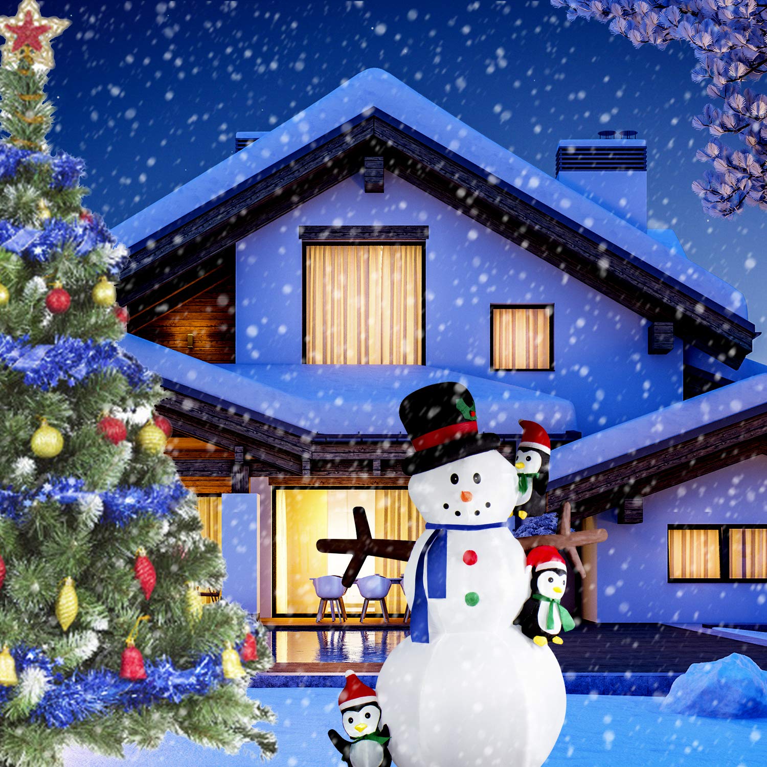 CCLIFE DIY Tools Bonhomme Neige Gonflable 180 cm LED Extérieur