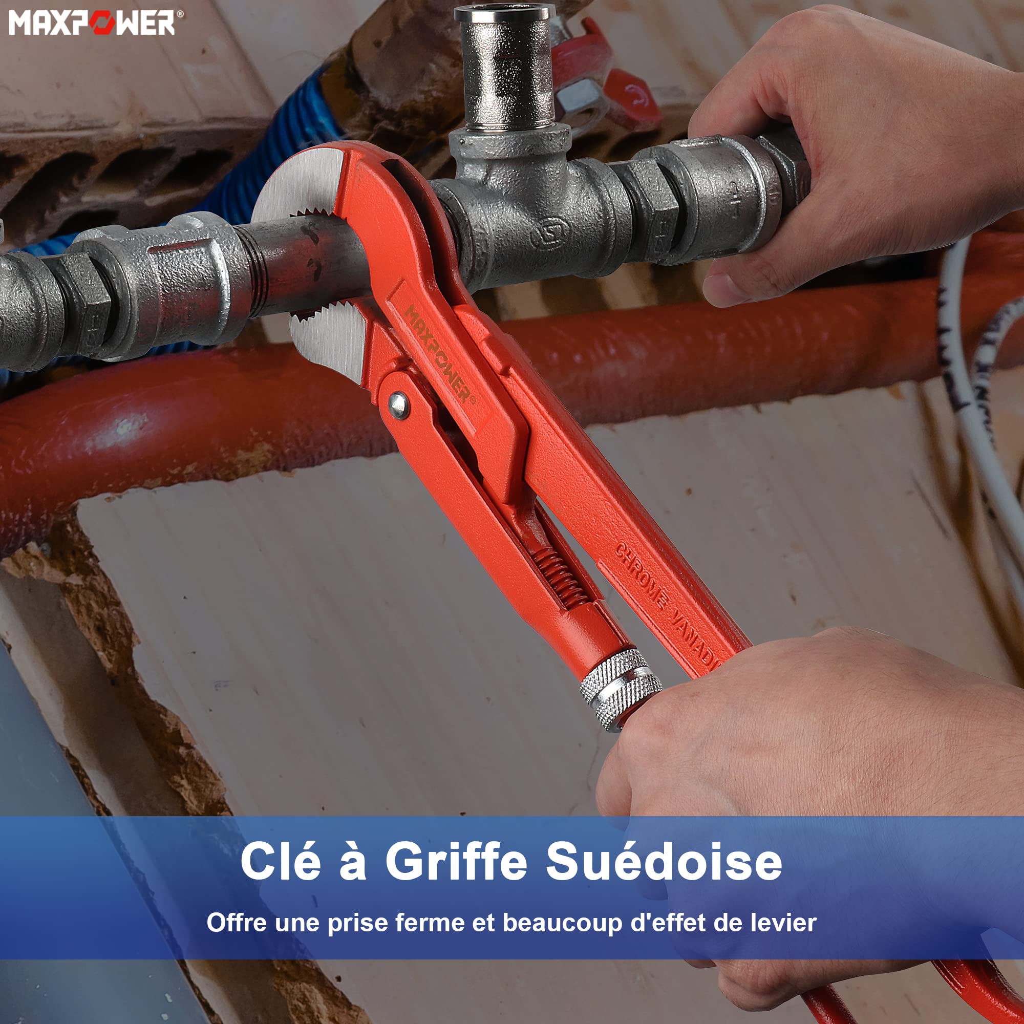 MaxPower Outils de plomberie clé griffe S serre-tubes 330mm