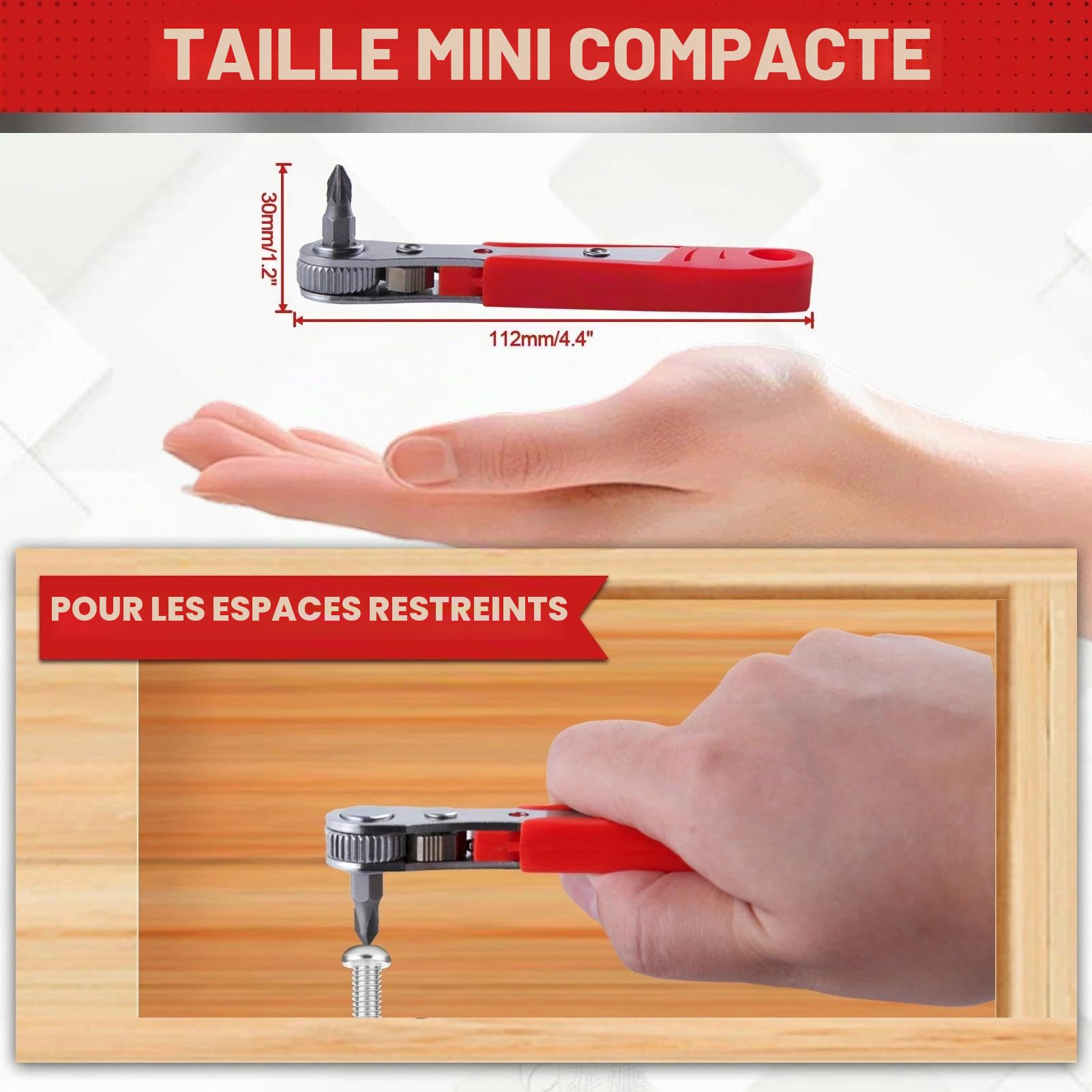 LEONTOOL Tournevis angle droit 17 pièces 36 dents