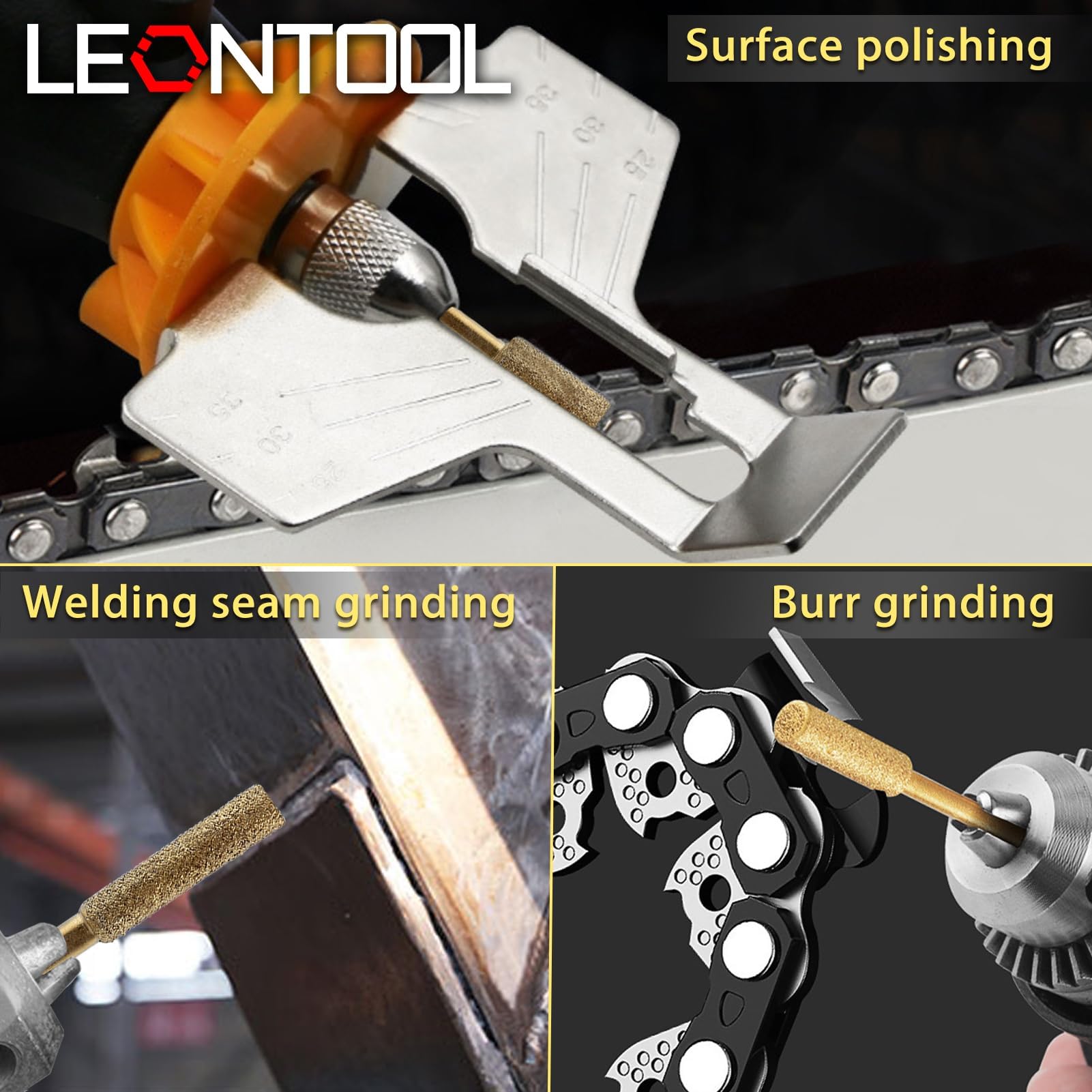 LEONTOOL Lime Diamant Tronçonneuse 4,8 mm Doré 8 Pièces