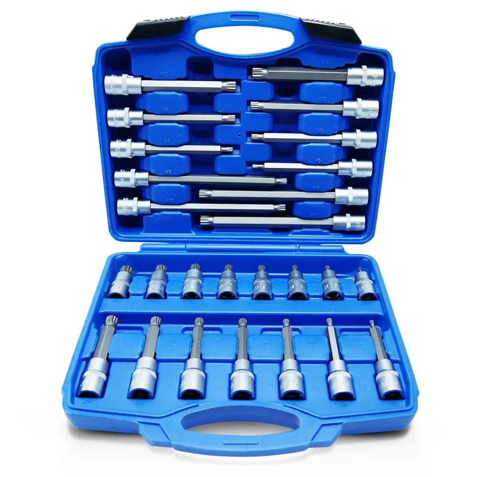 CCLIFE Socket Bit Sets coffret douilles XZN M5-M16 26 pièces