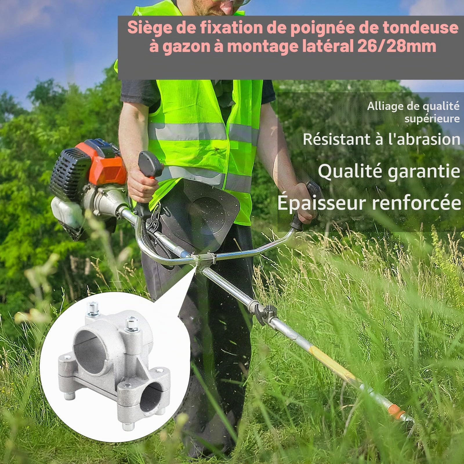 OUKENS Support Poignée Débroussailleuse 28 mm Aluminium