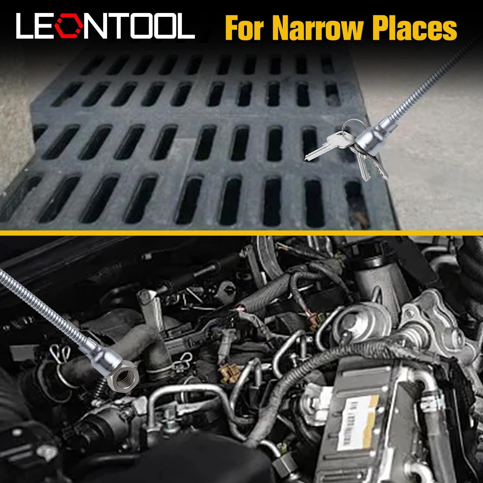 LEONTOOL Tiges magnétiques flexibles 60 cm lot de 2
