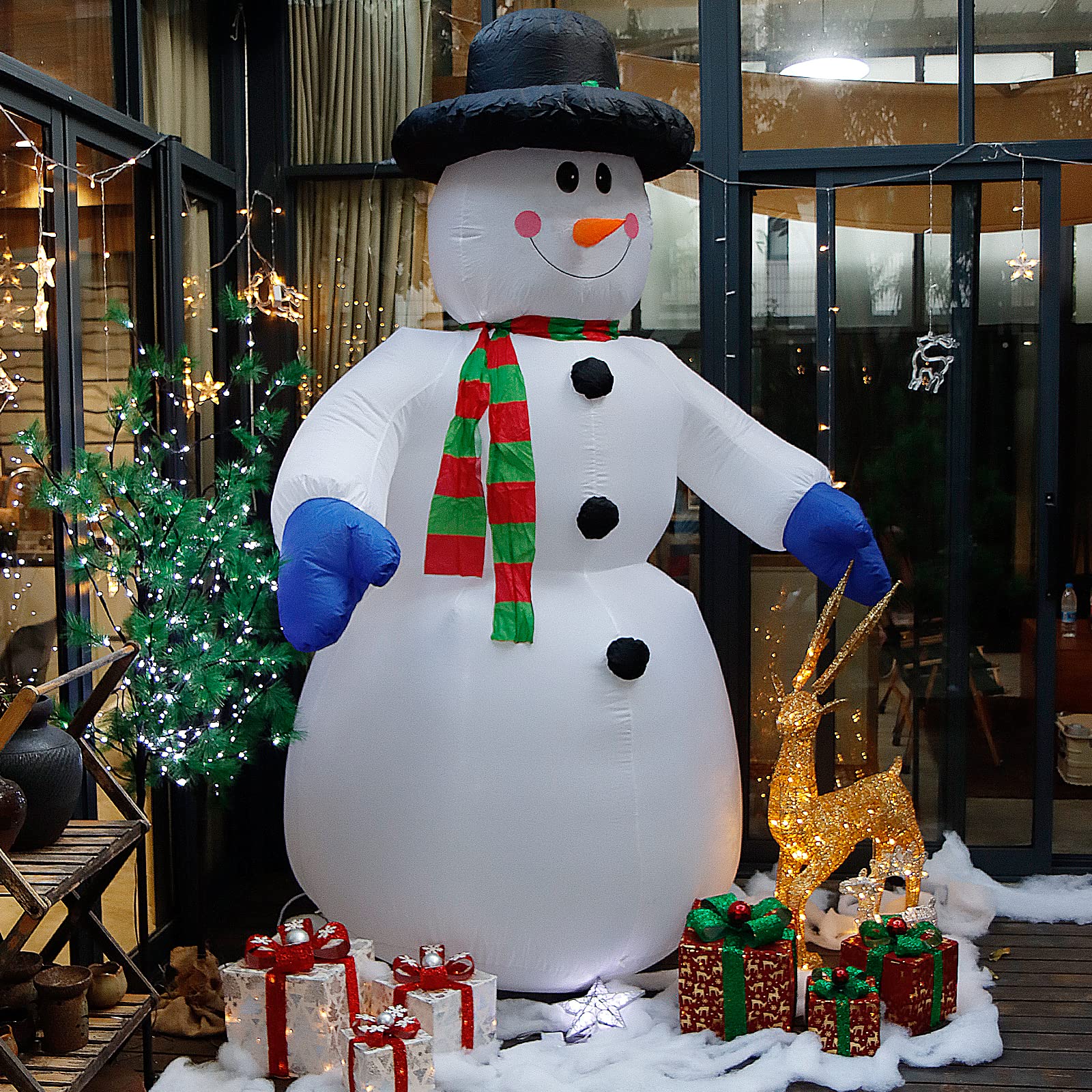 CCLIFE DIY Tools bonhomme neige gonflable LED extérieur