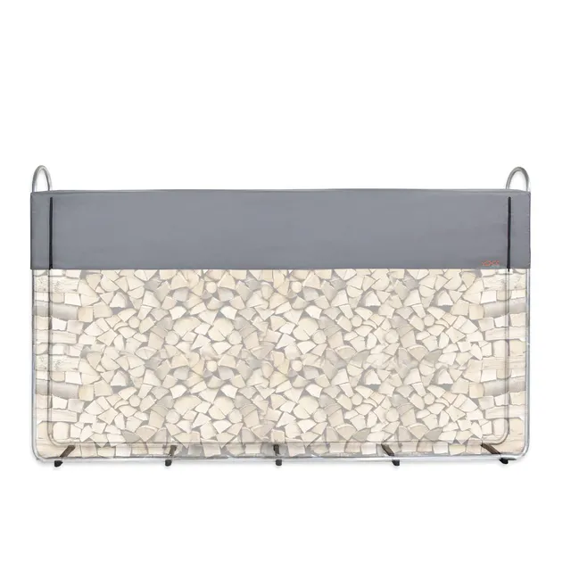 CCLIFE DIY Tools range-bûches métal bâche bois 25-40 cm