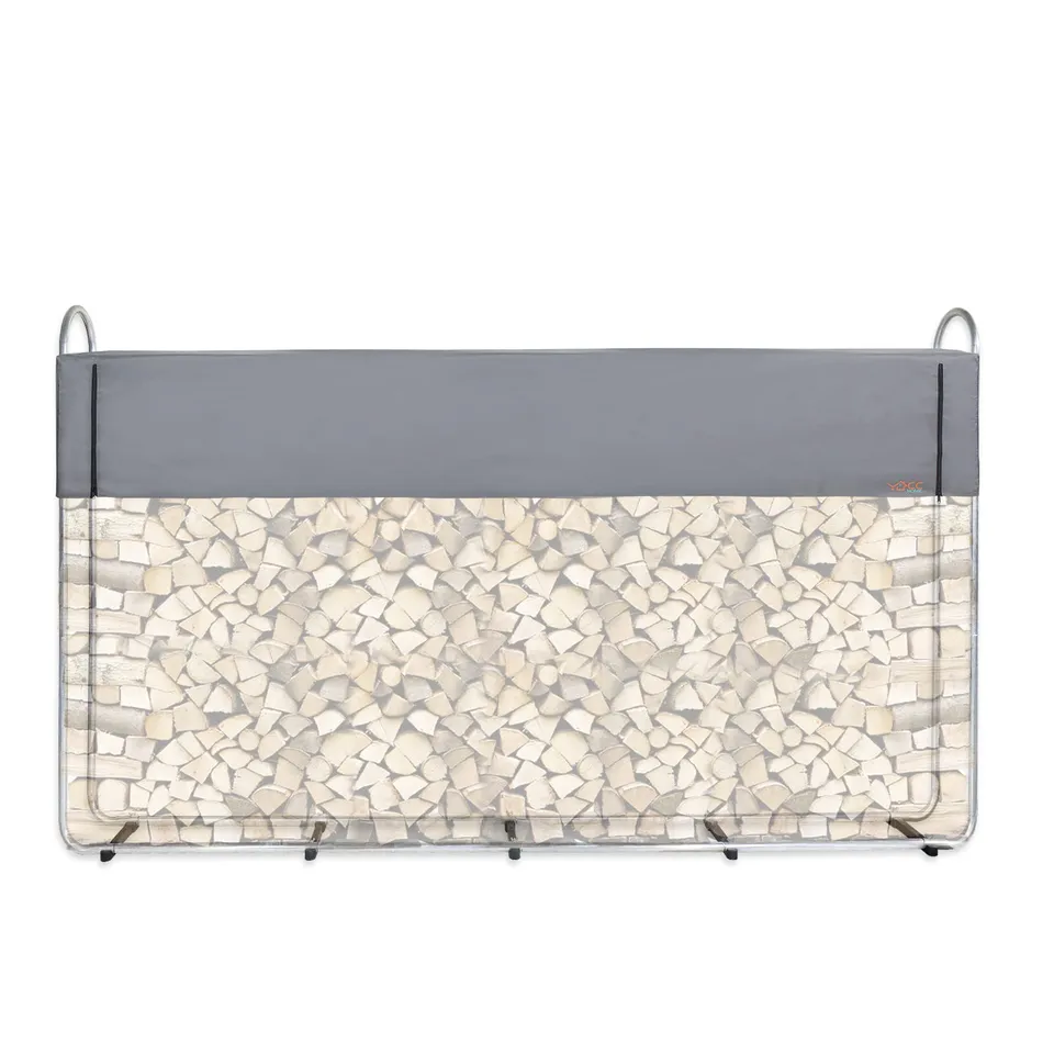 CCLIFE DIY Tools range-bûches métal bâche bois 25-40 cm