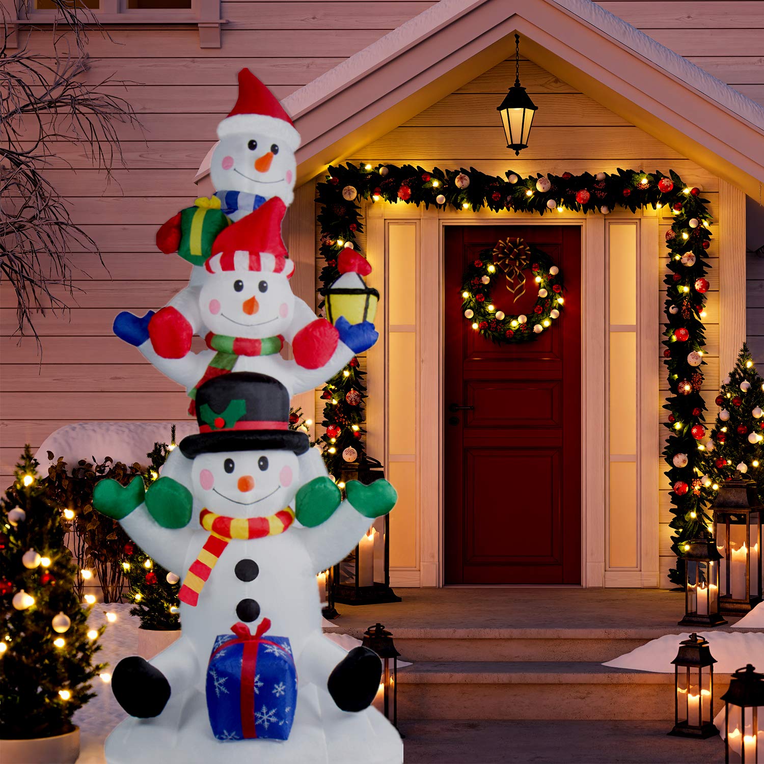 CCLIFE DIY Tools bonhomme neige gonflable LED extérieur