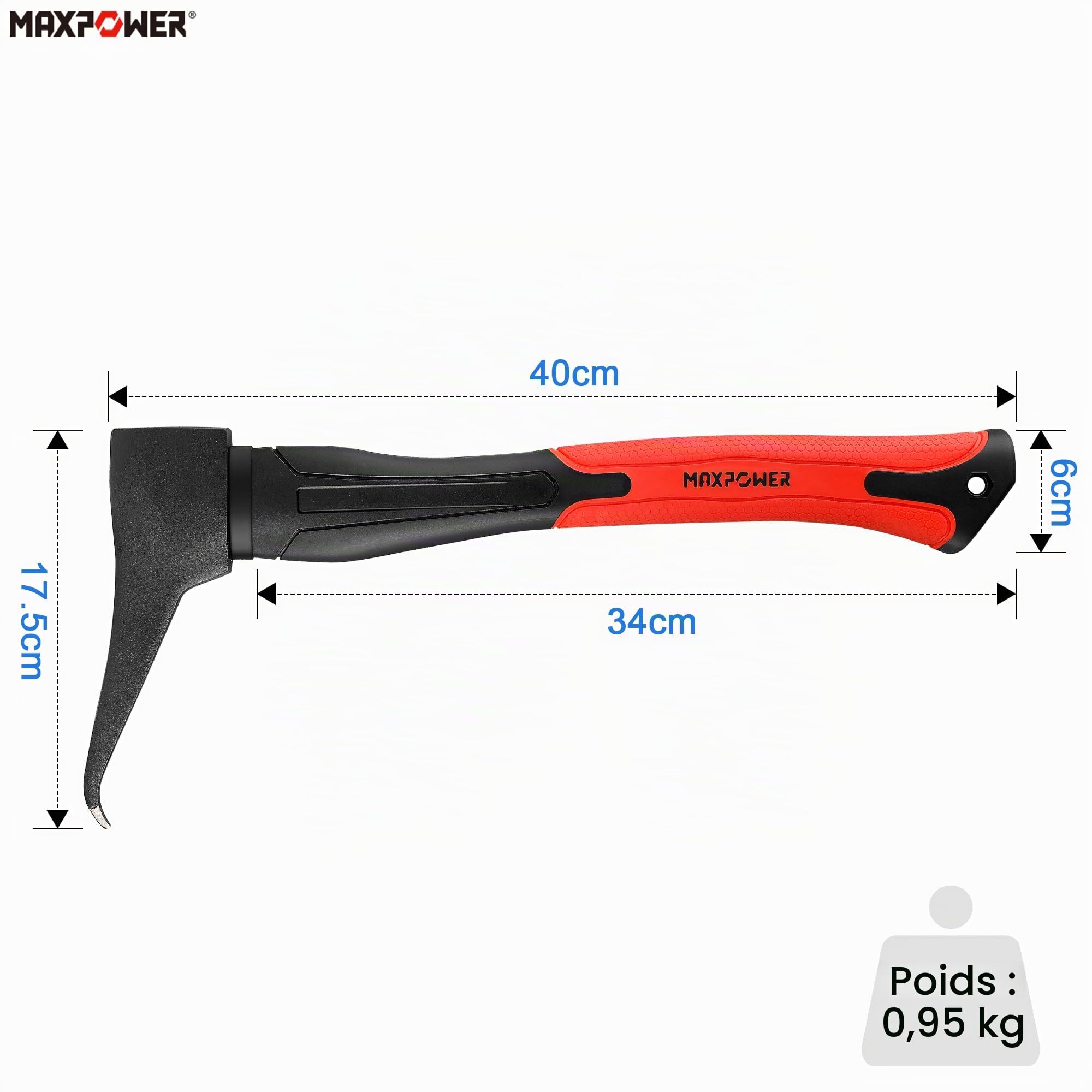 MAXPOWER Outils de frappe sappie 40cm acier carbone TPR