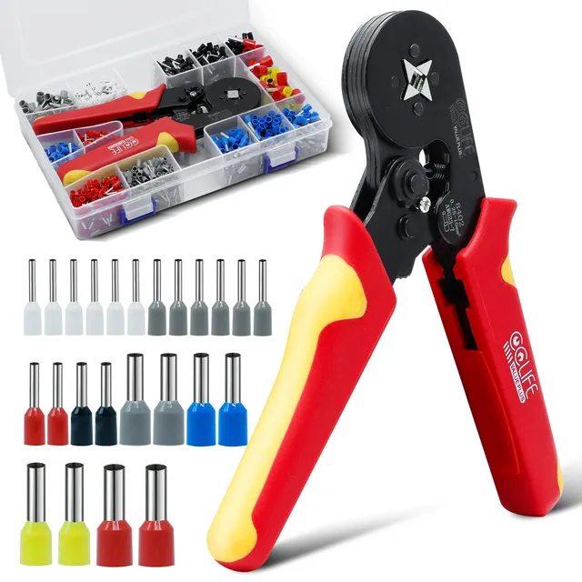 CCLIFE Pince à Sertir Auto 0,25-10 mm² + 1200 Embouts