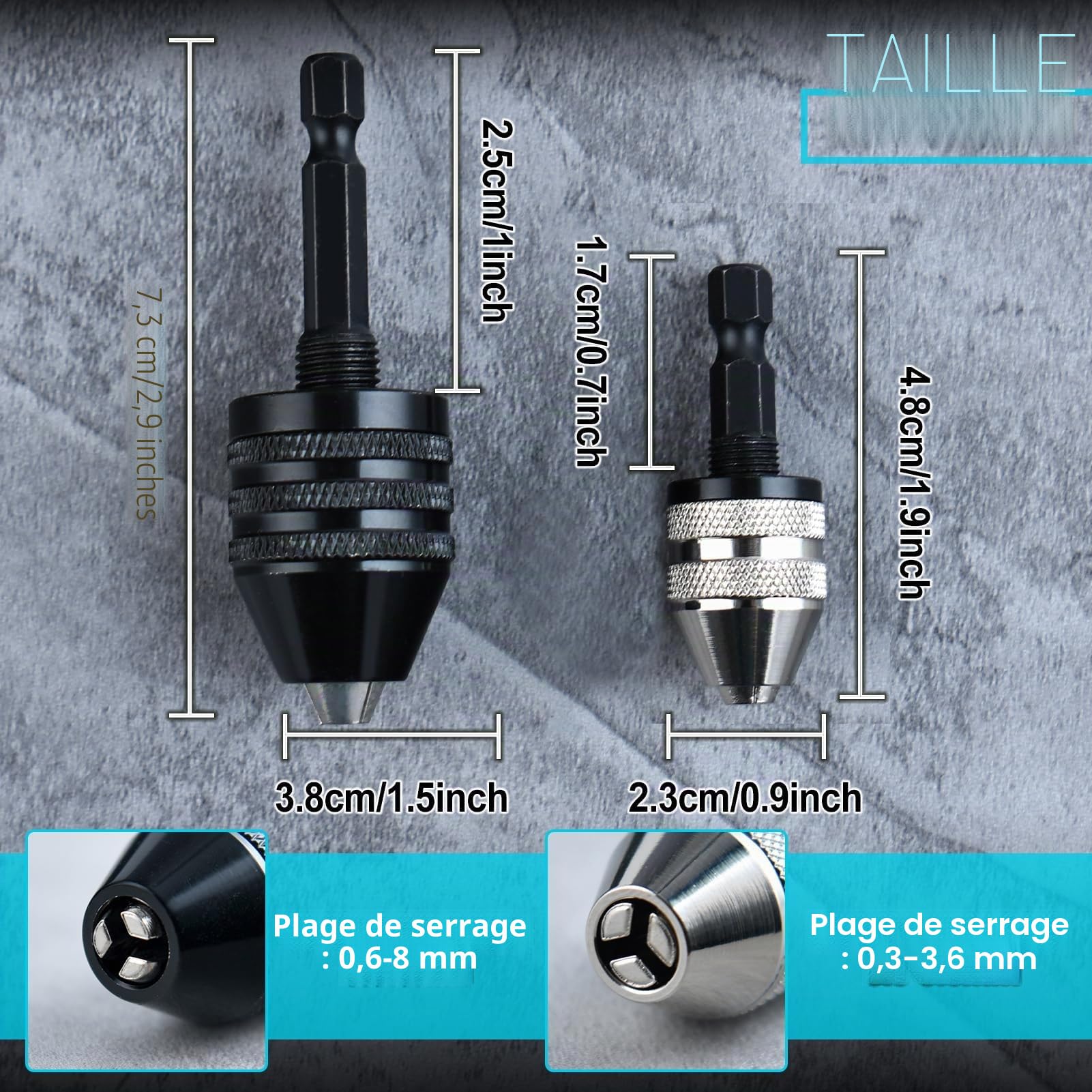 LEONTOOL Tournevis adaptateur mandrin hexagonal lot de 2