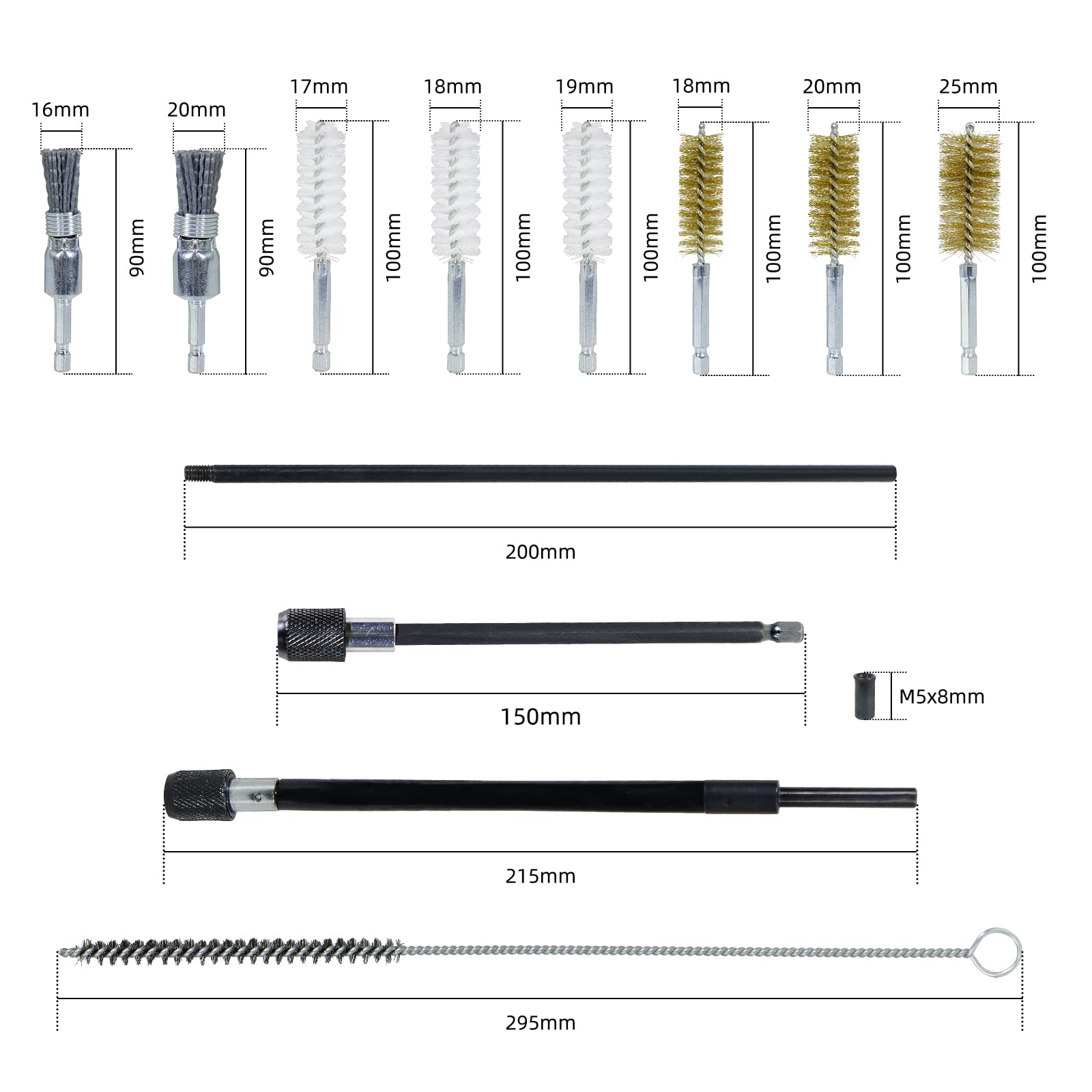 CCLIFE Kit nettoyage siège injecteur diesel 19 pièces brosses