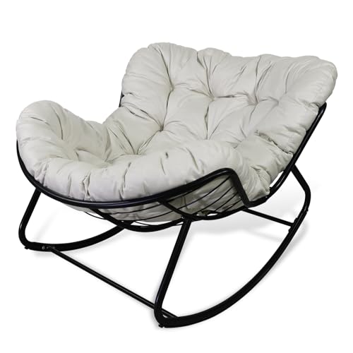 CCLIFE DIY Tools Fauteuil à bascule beige 150 kg