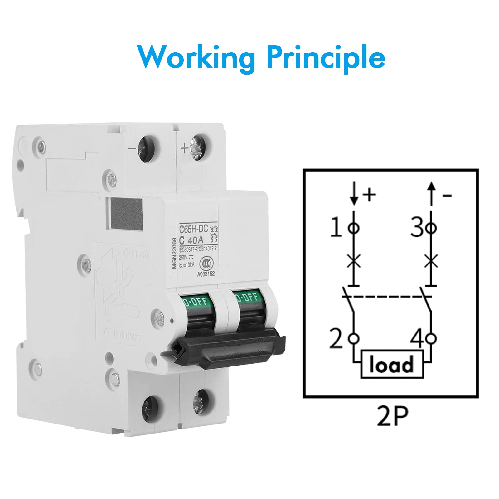 Jadeshay Installation Électrique Disjoncteur DC 2P 40A 250V