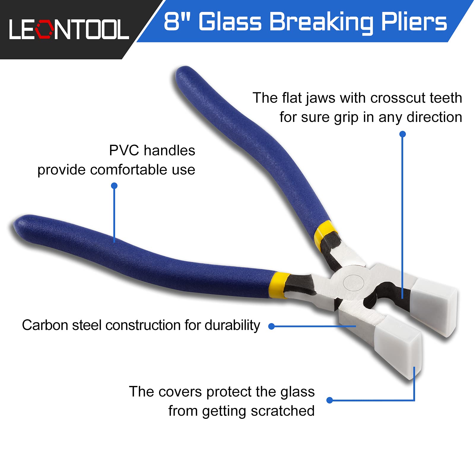 LEONTOOL Pinces pince bec plat 20,3 cm embouts caoutchouc