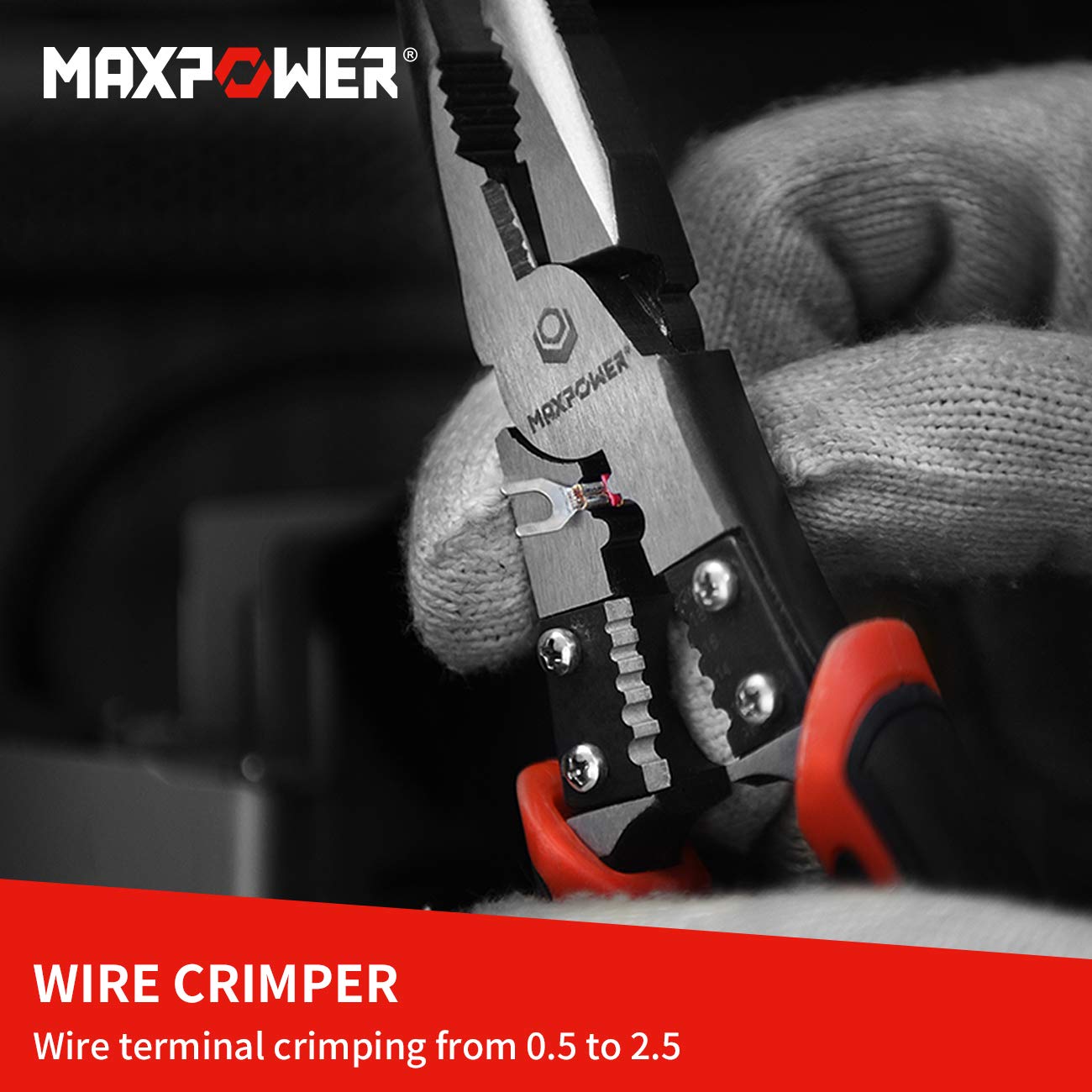 MaxPower Outils de serrage jeu 3 pinces Cr-V à dénuder