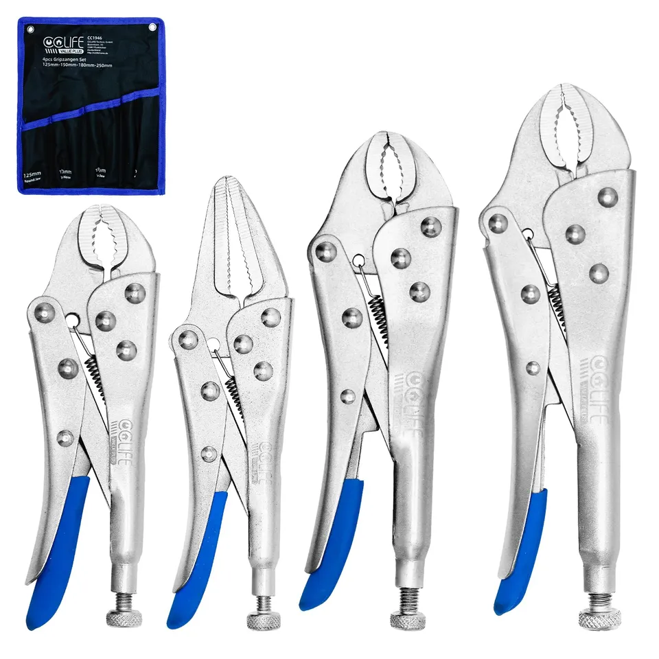 CCLife DIY Tools jeu 4 pinces-étau 125-250 mm bec long