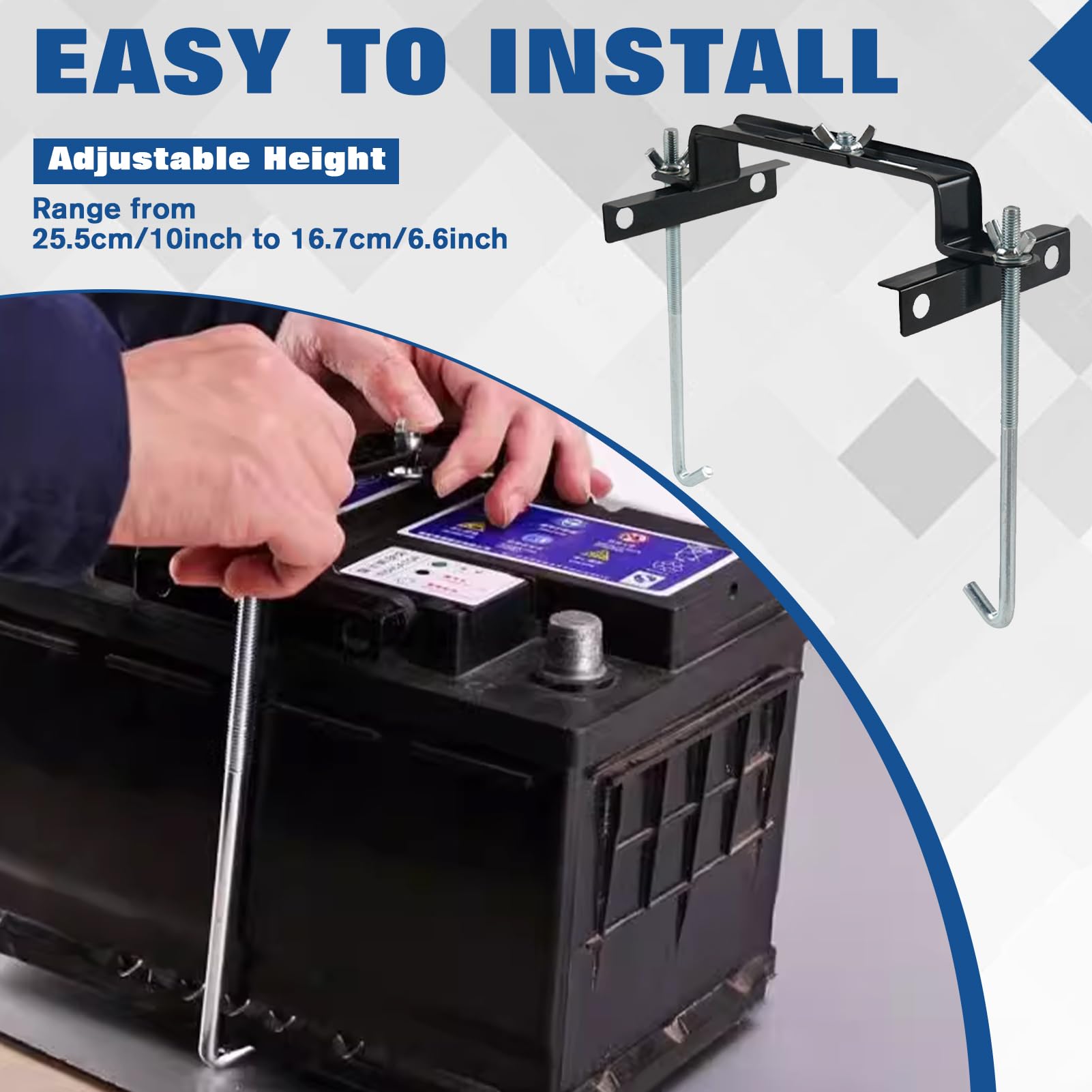 LEONTOOL Support Batterie Réglable Universel Barre en J