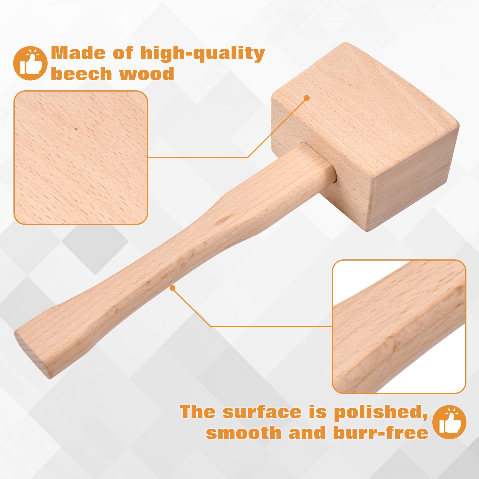 LEONTOOL Lames de Scie Maillet Bois Hêtre 9,5 Pouces 24 cm