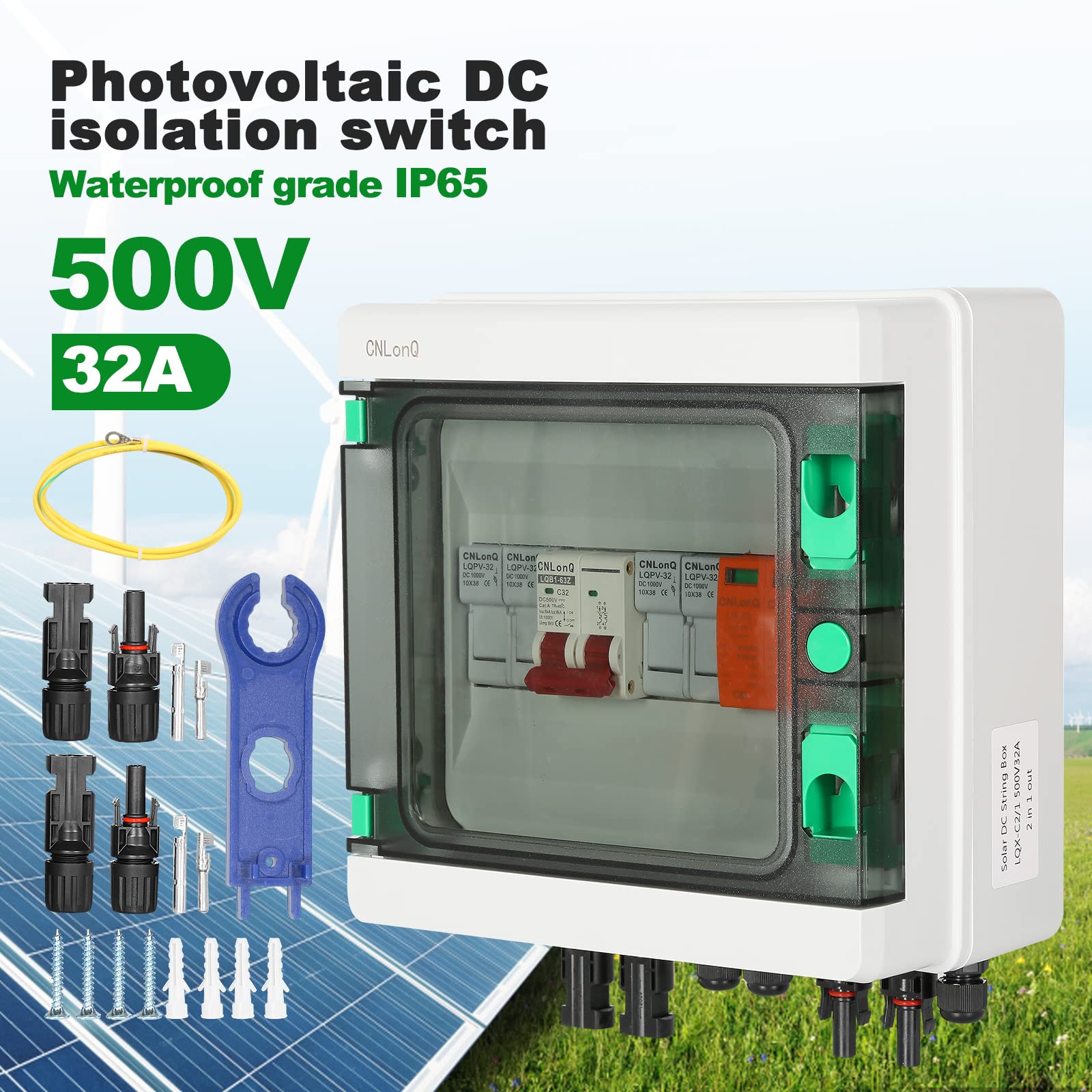 Jadeshay Solaire boîte combinaison 2 voies IP65 DC500V