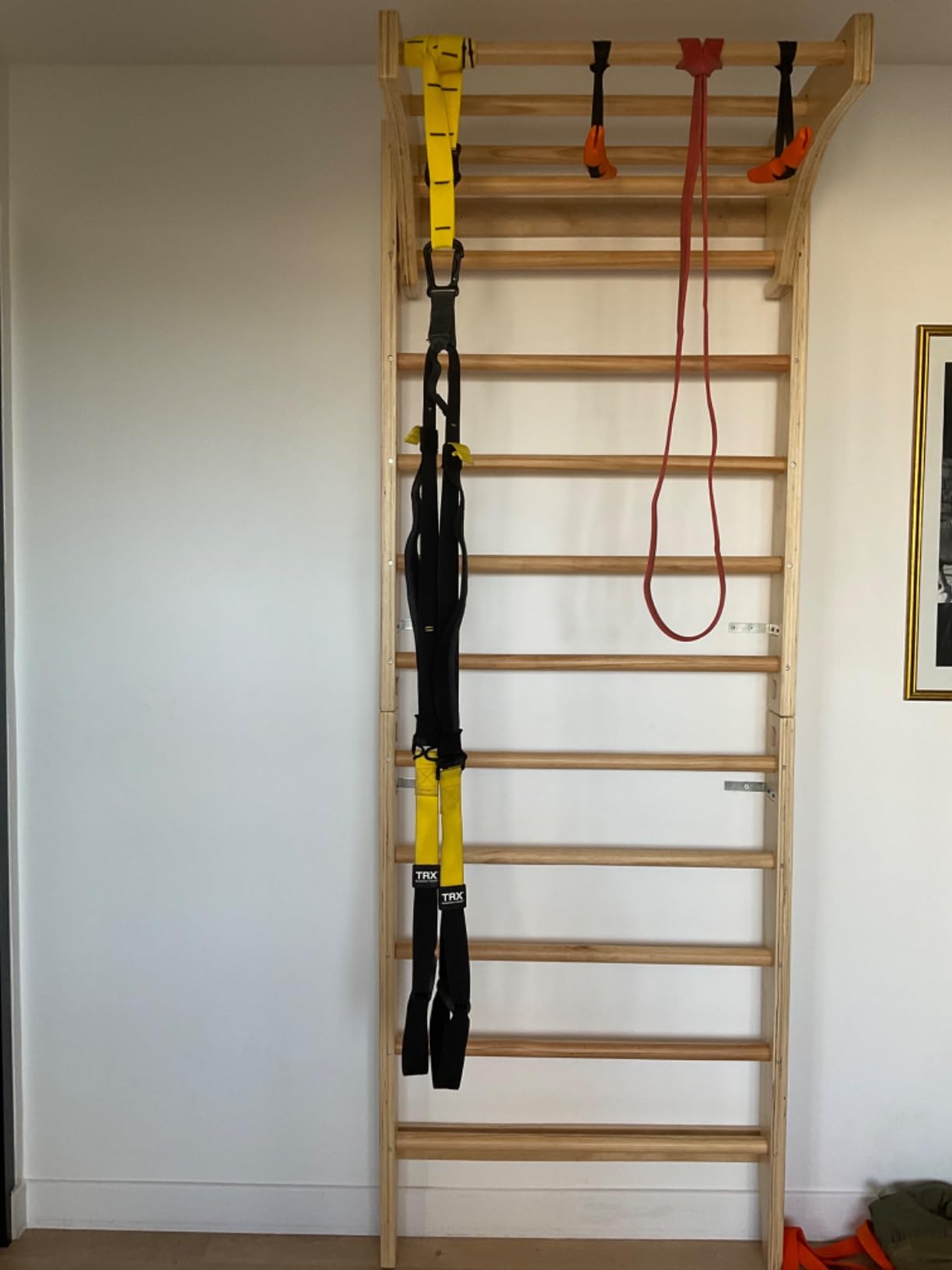 CCLife Sports & Yoga espalier suédois bois 100 kg avec barre traction