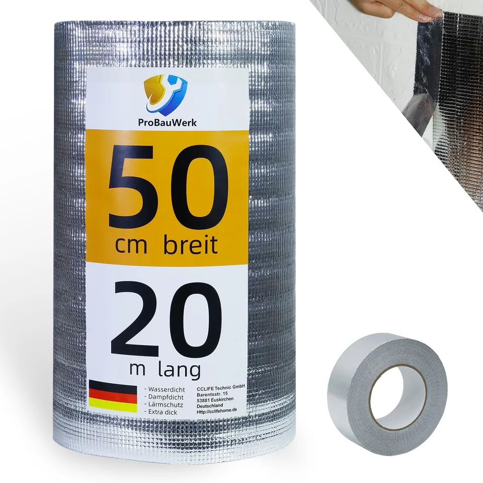CCLIFE DIY Tools isolant thermique aluminium 0,5x20 m 10 m²