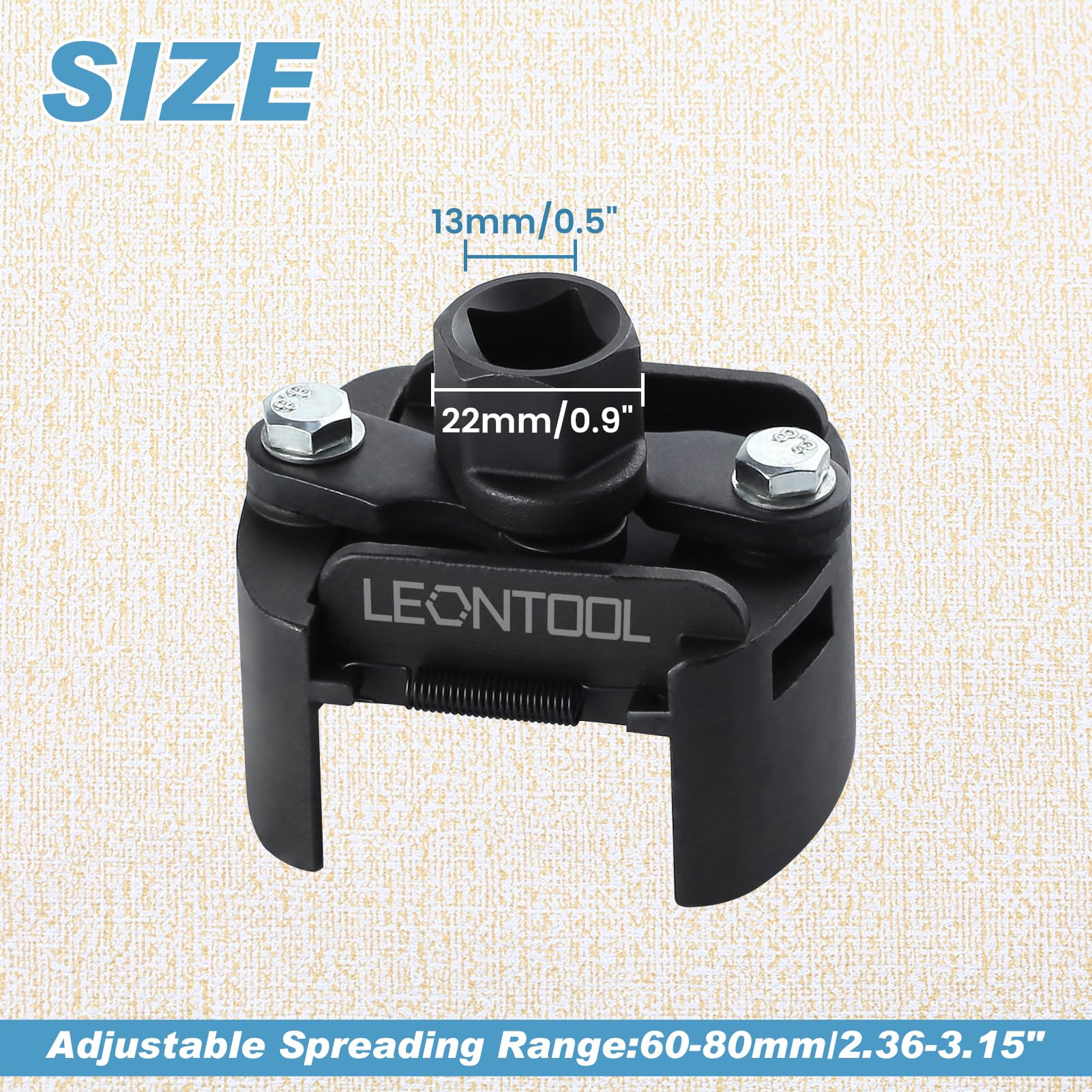 LEONTOOL Outils Automobiles clé filtre huile 60-80 mm 2 mors