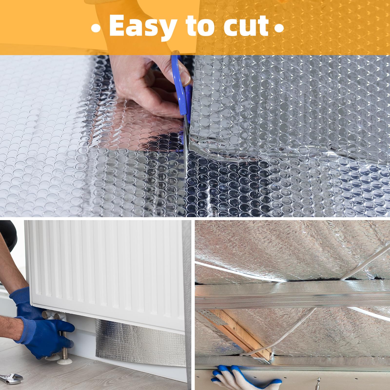 CCLIFE DIY Tools isolant thermique aluminium 1m x 10m 3-4mm
