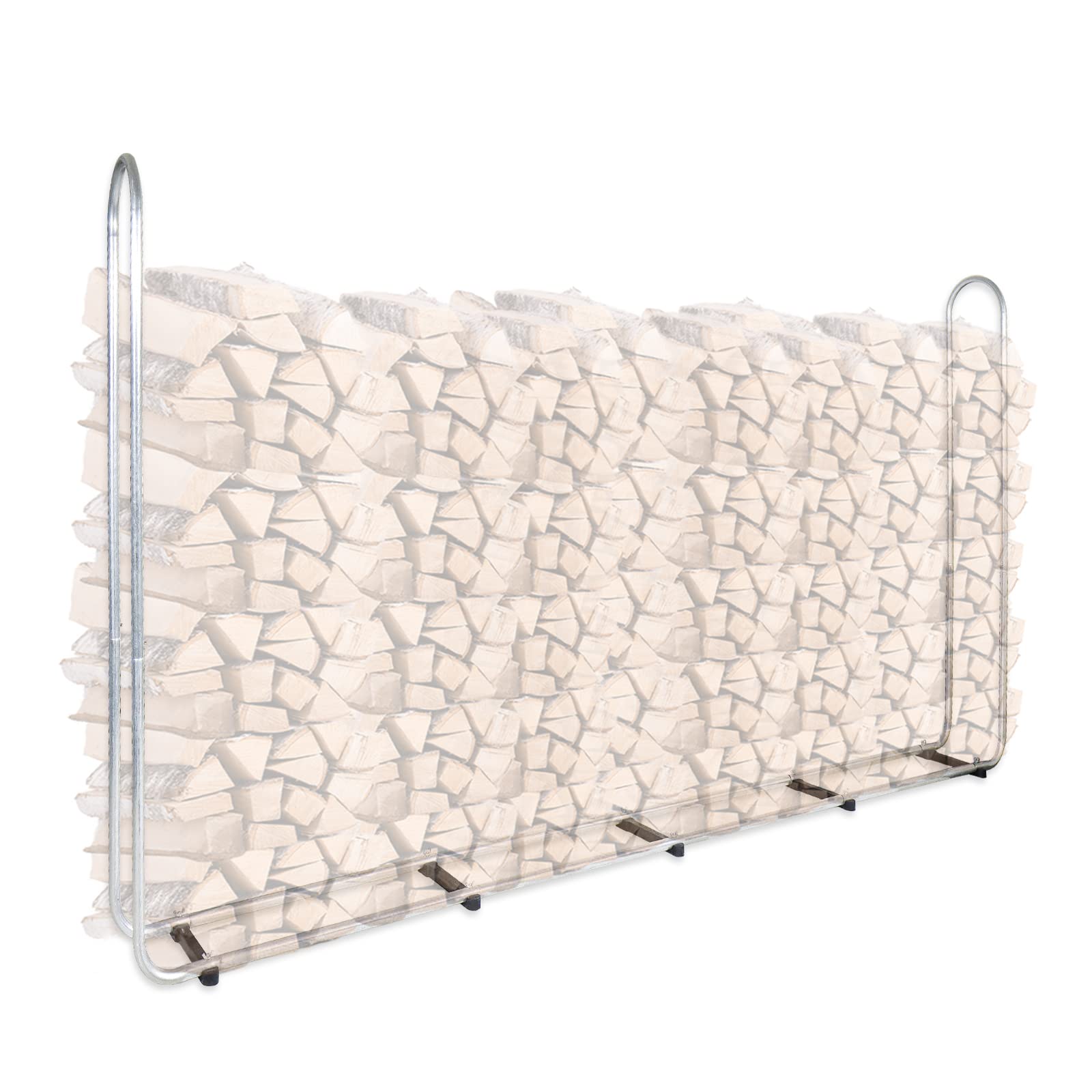 CCLIFE Range-bûches métal avec bâche bois 25-40 cm