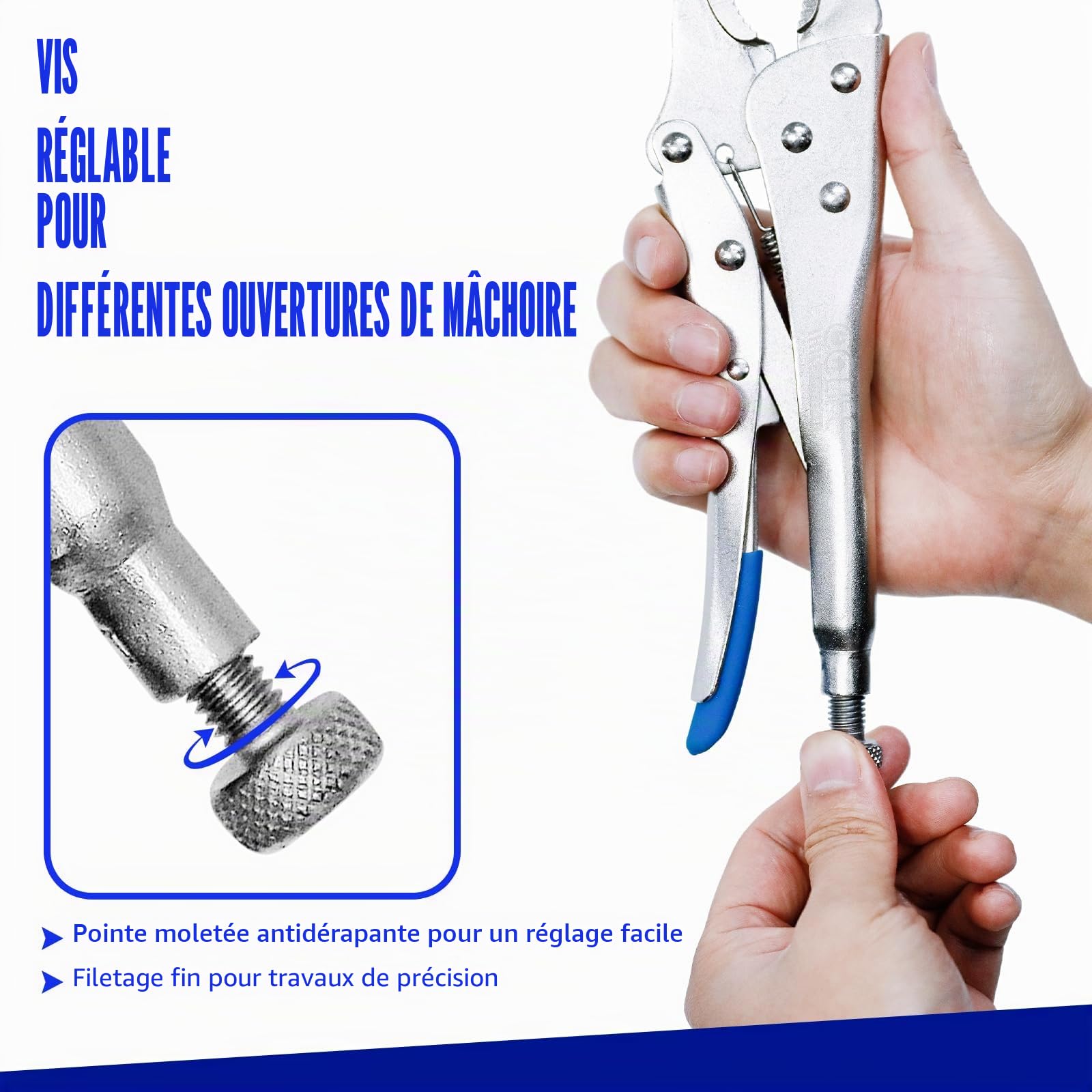 CCLife DIY Tools jeu 4 pinces-étau 125-250 mm bec long